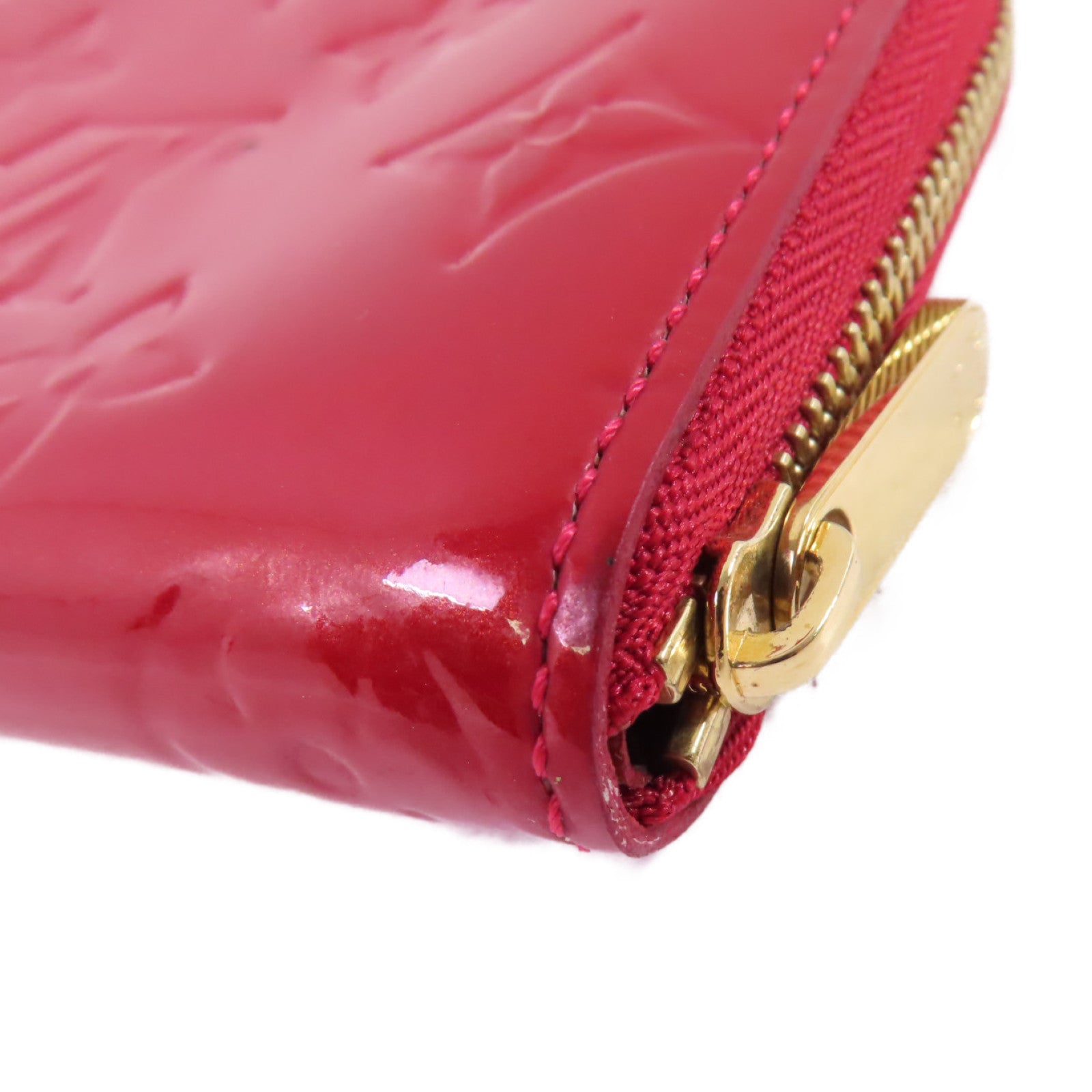 LOUIS VUITTON 【激減優惠】Monogram Vernis Zippy Coin Purse金扣拉鏈零錢包紅色