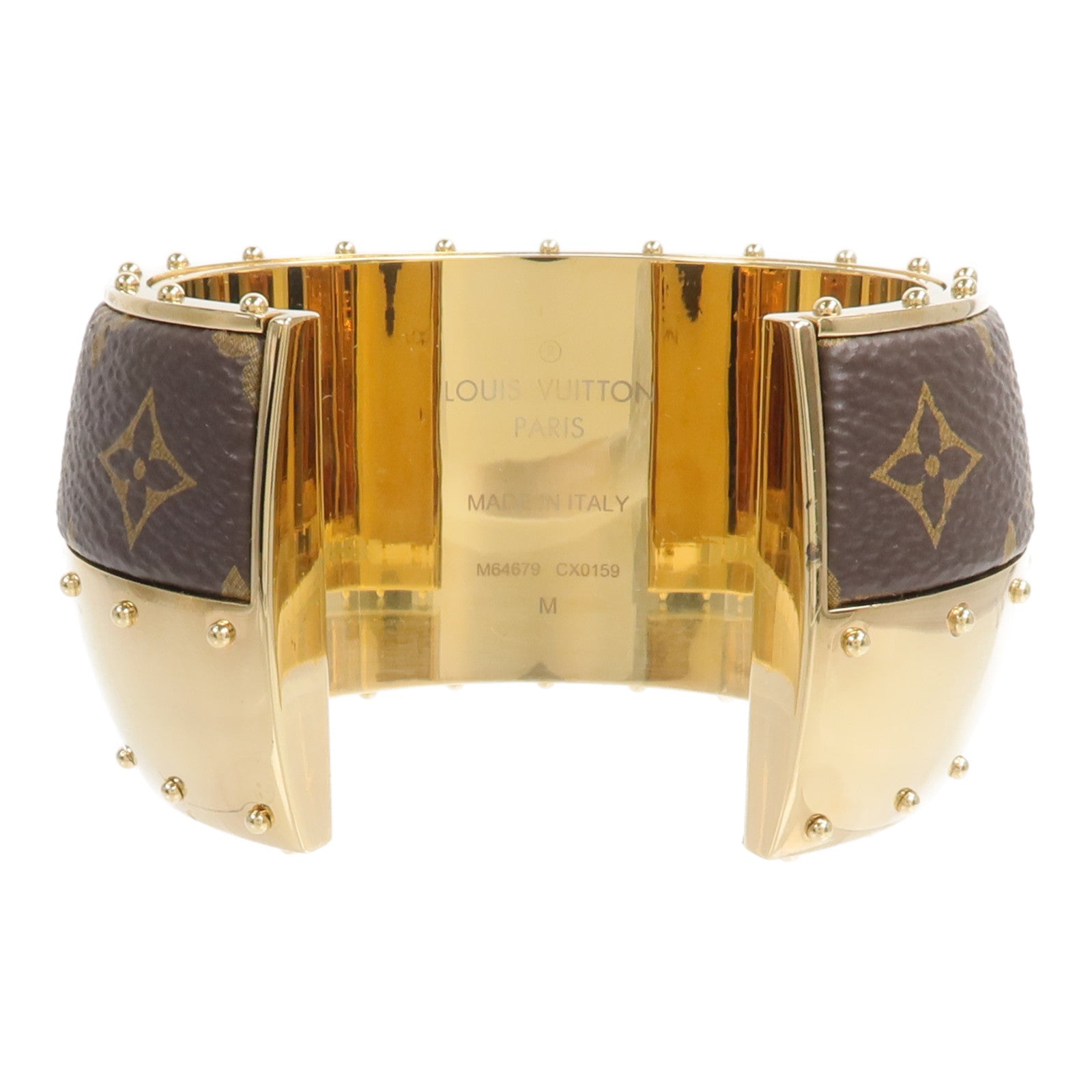 LOUIS VUITTON Monogram/金屬Wild LV Cuff M手鐲