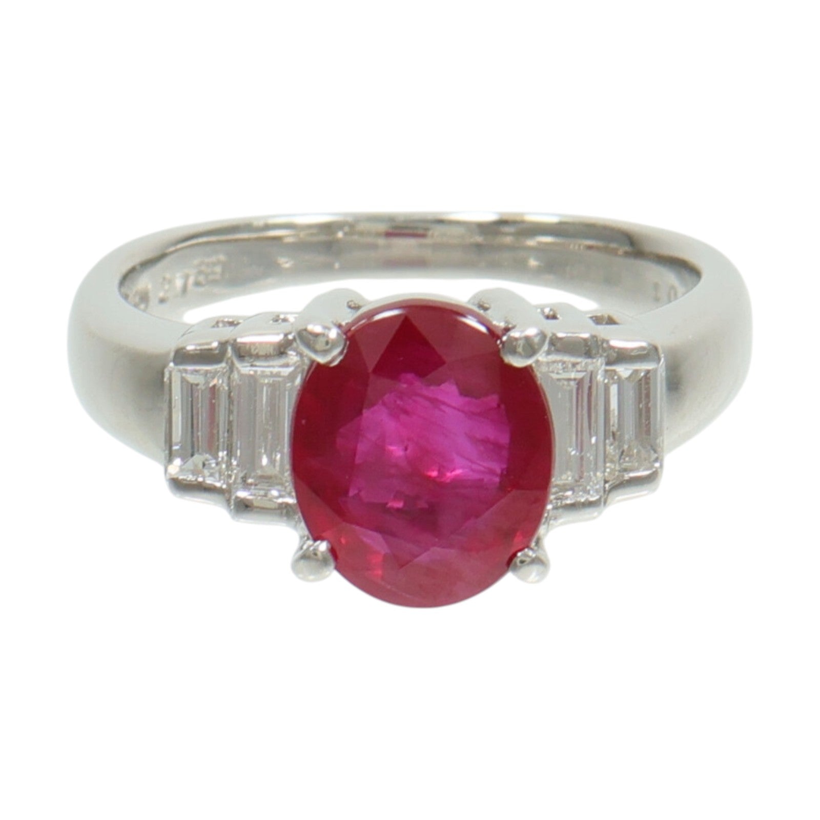 JEWELRY PT900鉑金Ruby Diamond Ring紅寶石/鑽石戒指