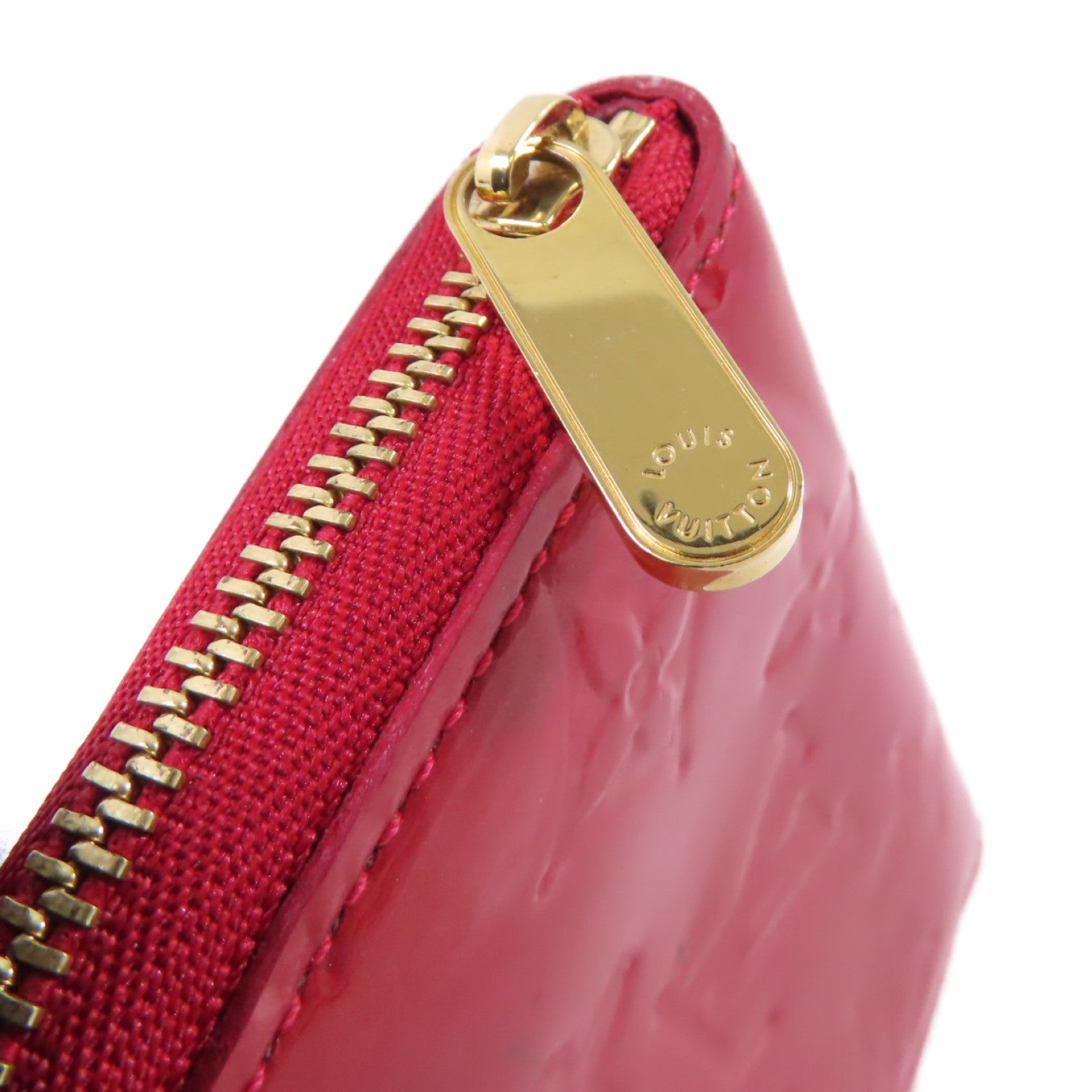 LOUIS VUITTON 【激減優惠】Monogram Vernis Zippy Coin Purse金扣拉鏈零錢包紅色