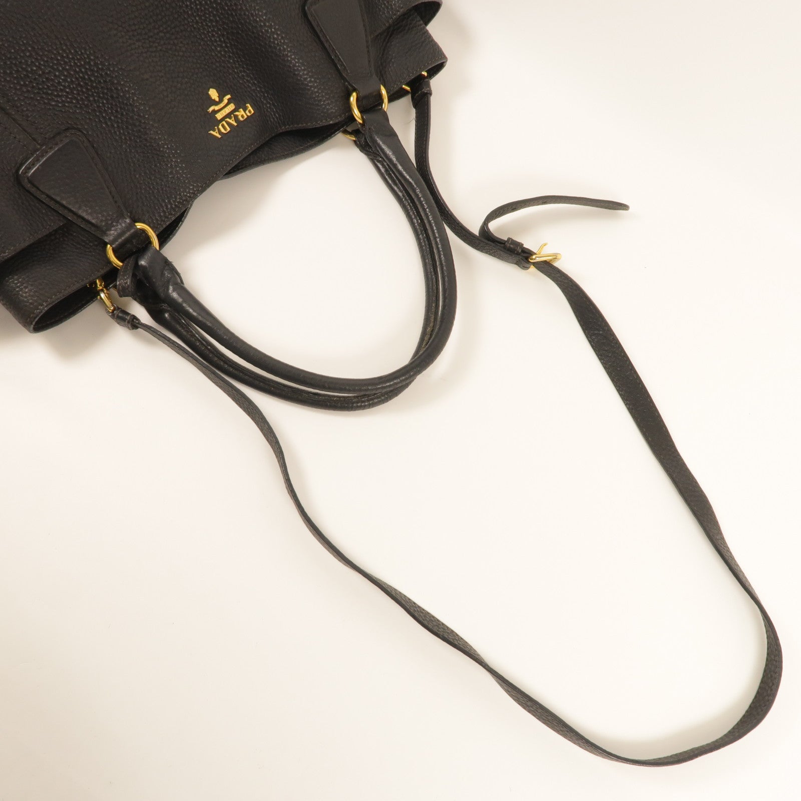 PRADA 牛皮皮革Side Pocket Tote Bag手挽肩背兩用袋