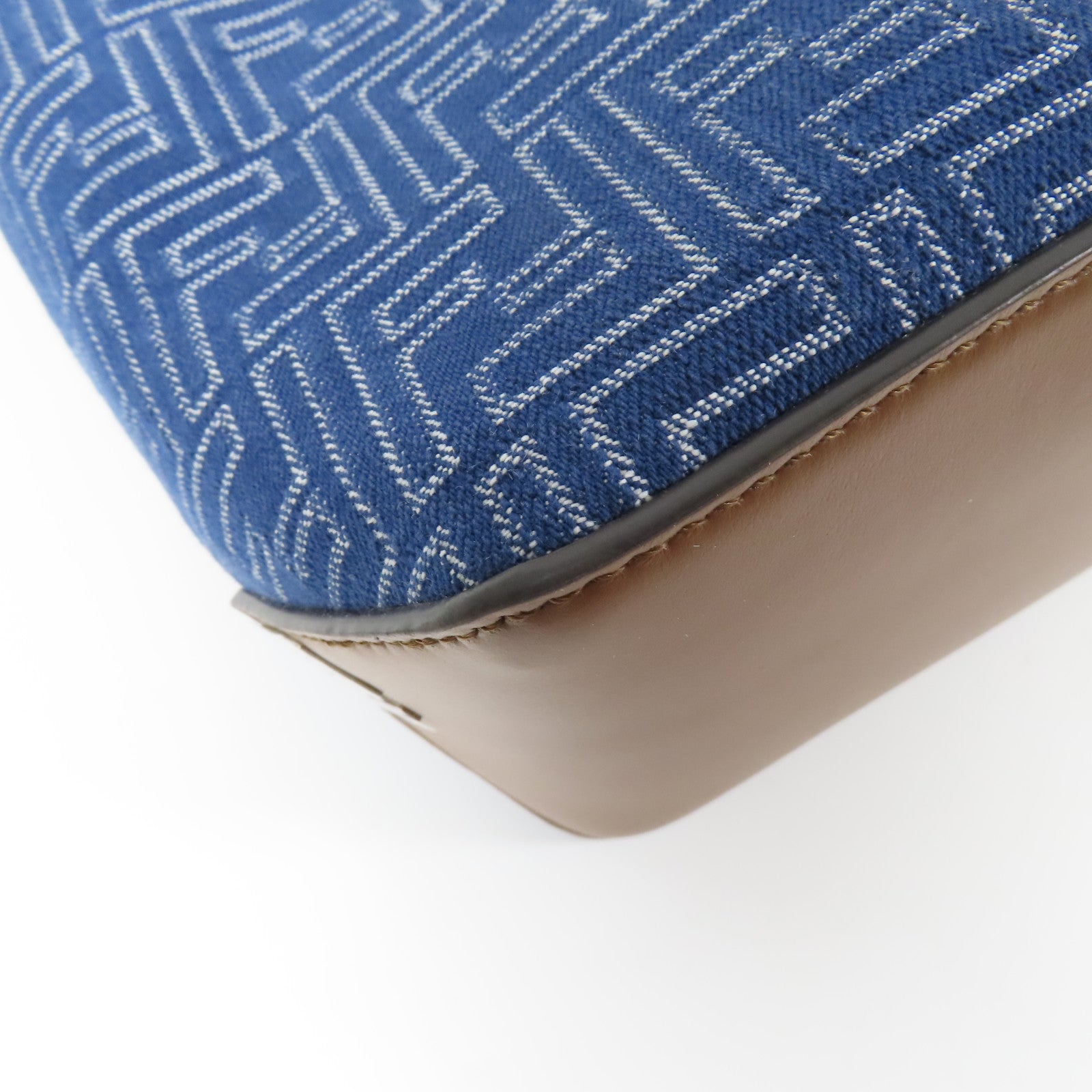 FENDI SHW FF Shopping Bag Small Handbag 7VA658 AUGO F1SCG Denim Leather