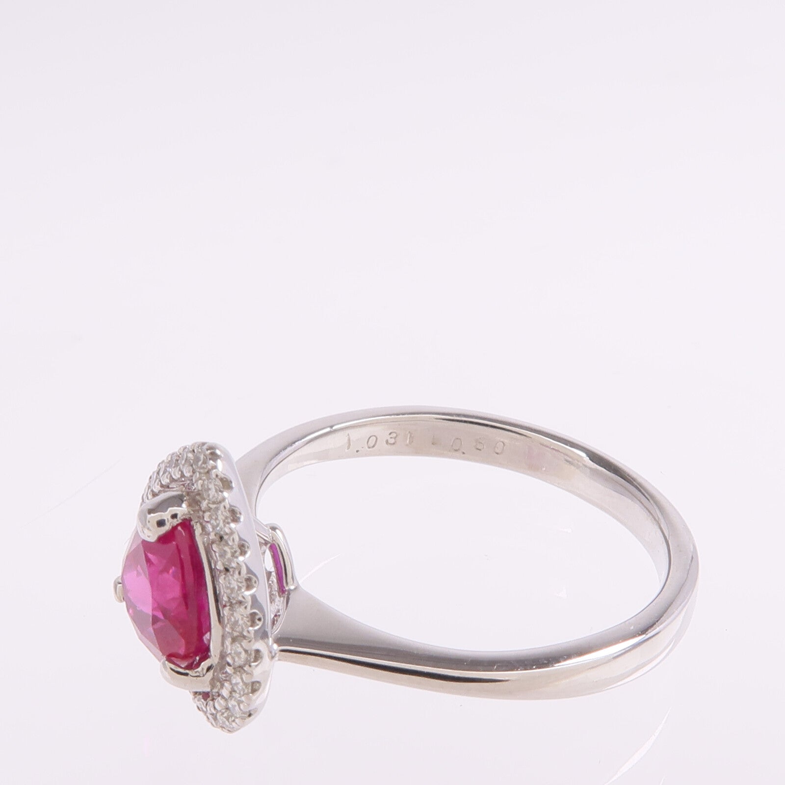 JEWELRY 【激減優惠】18K白金Ruby Diamond Ring紅寶石/鑽石戒指US#5.75