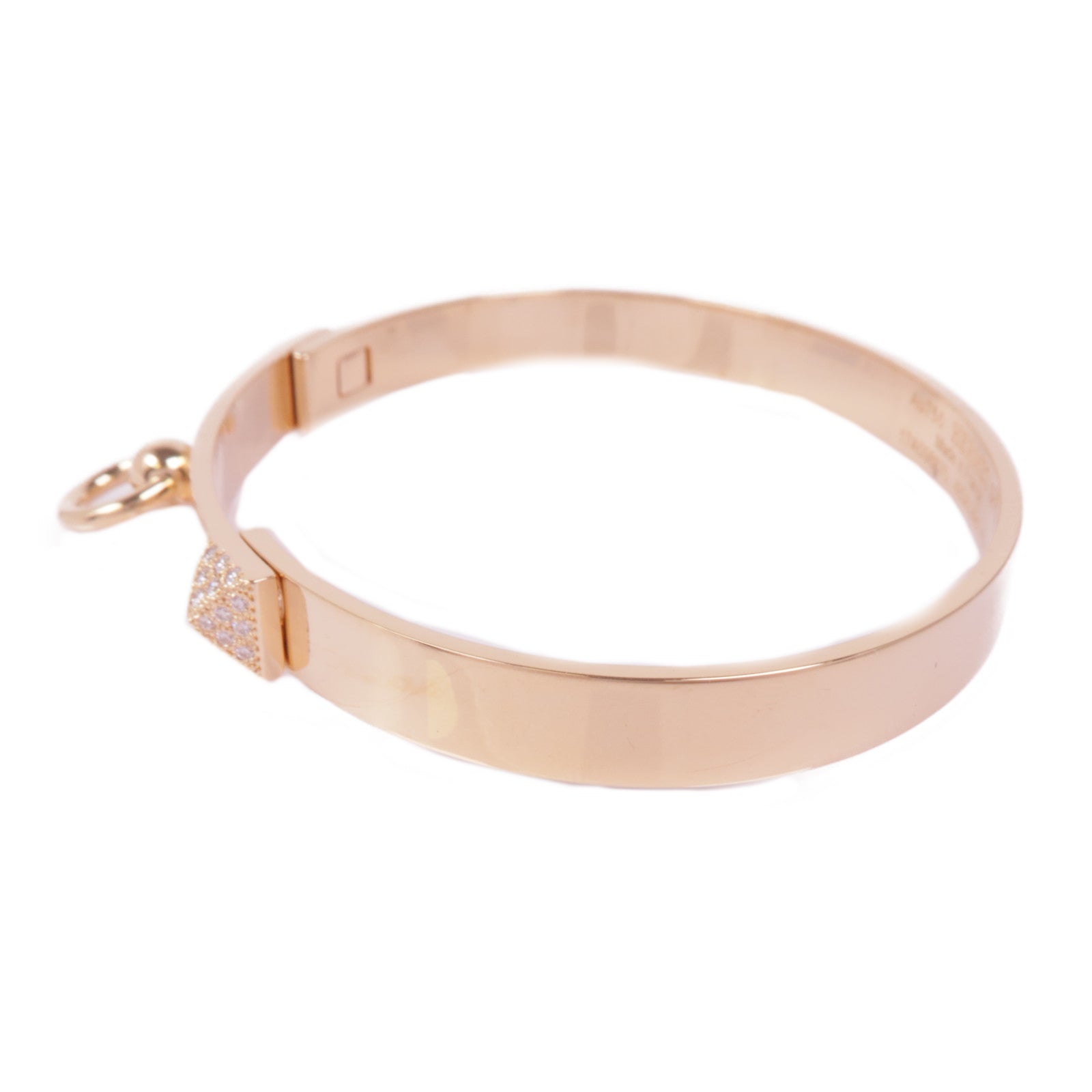 HERMES Collier de Chien Bracelet H115407B Diamond 18K Pink Gold Hermes#48