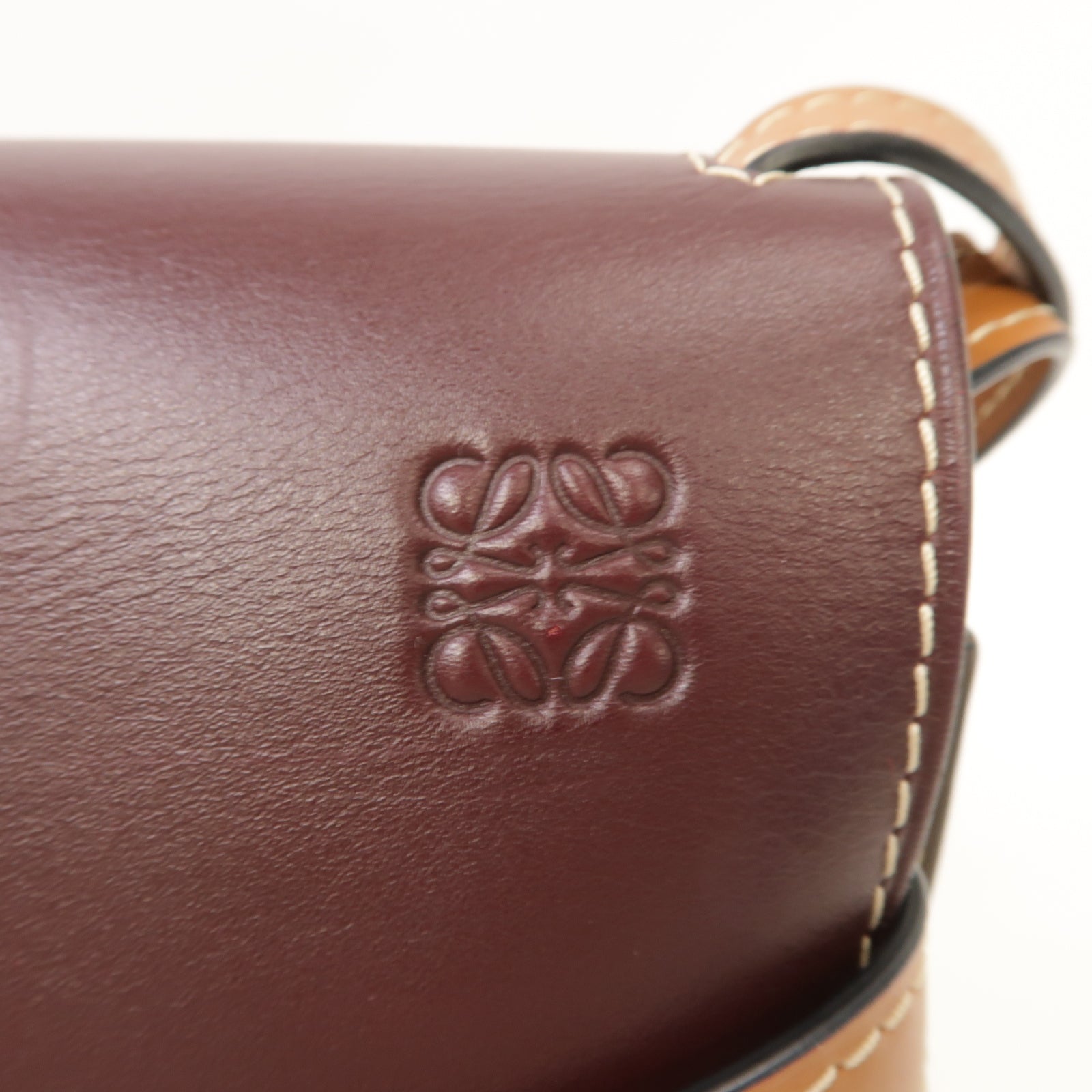 LOEWE 【激減優惠】牛皮皮革Gate肩背袋深紫色