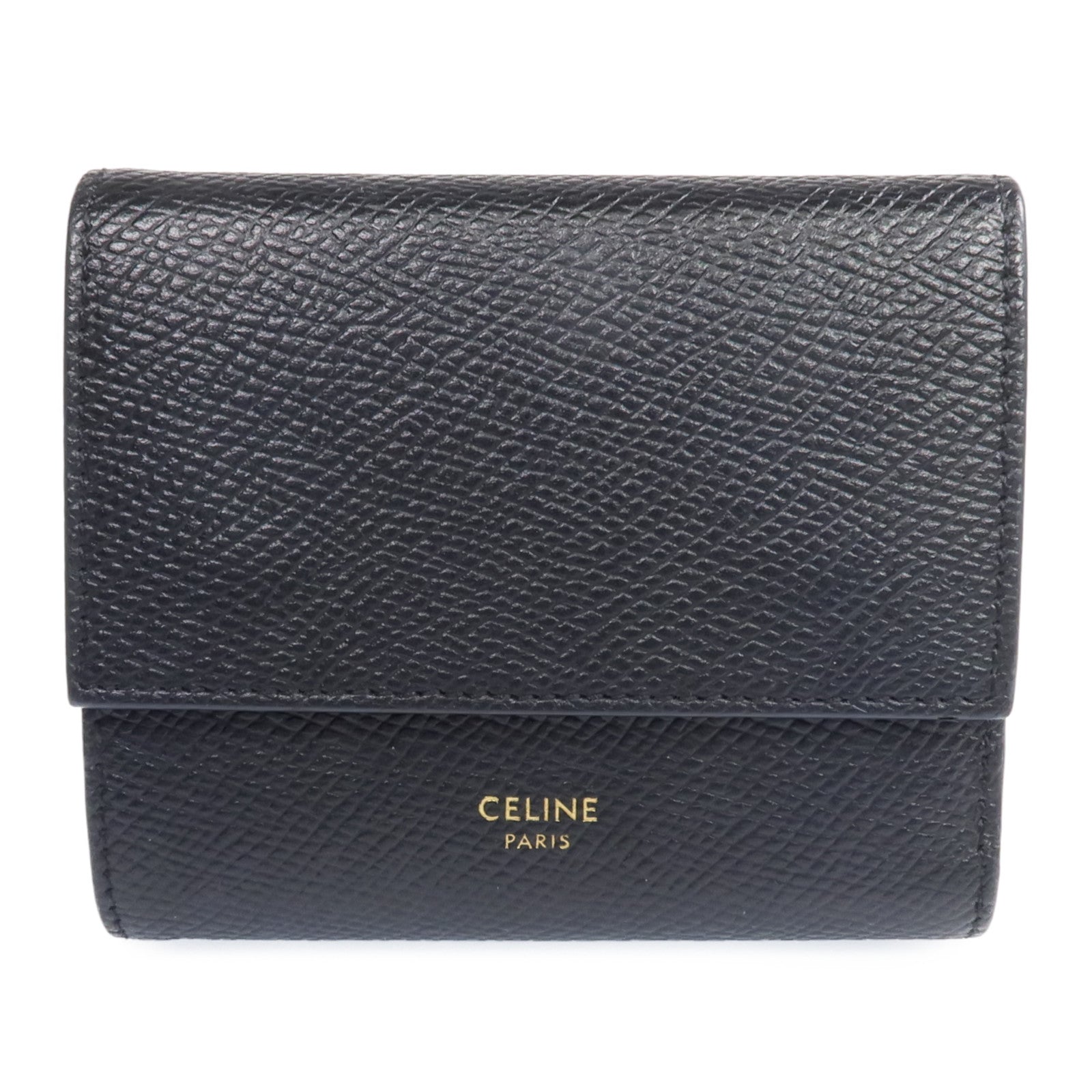 CELINE 牛皮皮革Small Trifold Wallet金扣錢包