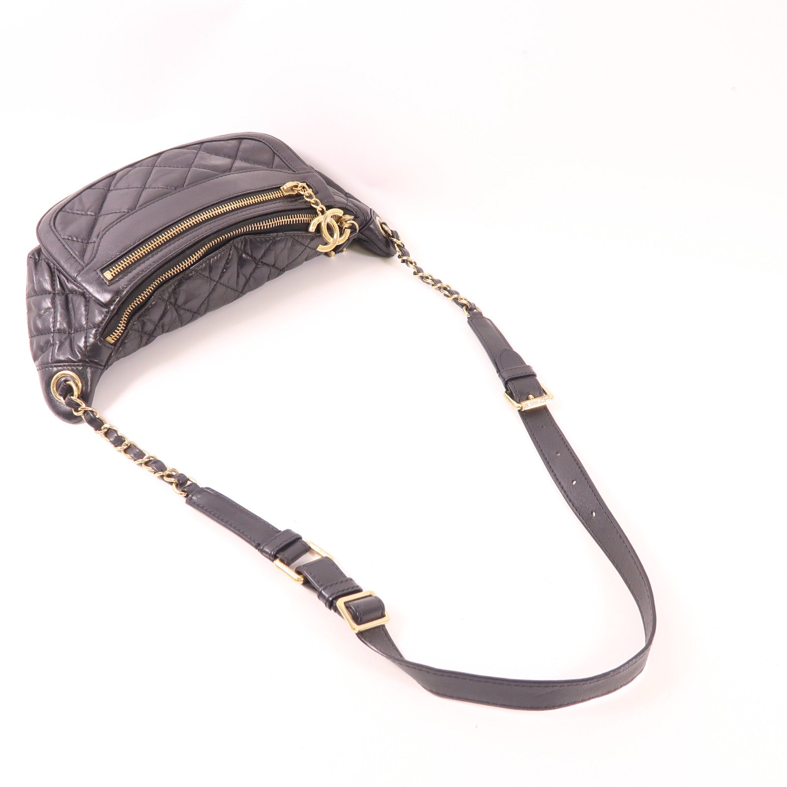 CHANEL 牛皮皮革Waist Bag金扣腰包