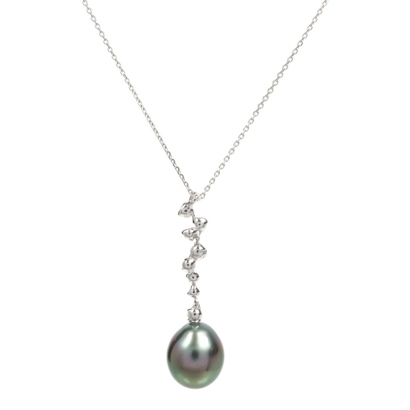 JEWELRY 18K白金Diamond Black Pearl Necklace珍珠/鑽石項鍊