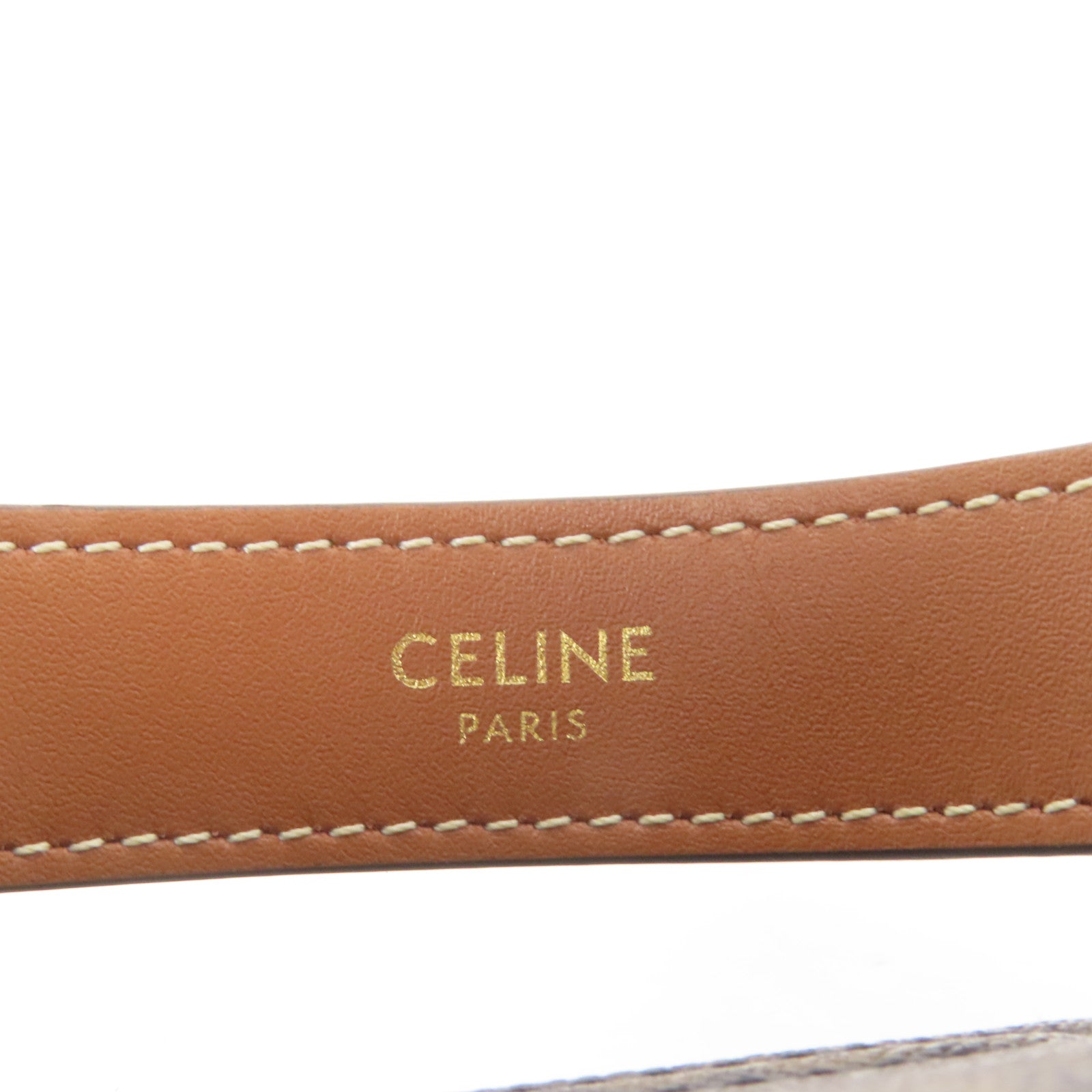 CELINE 塗層帆布AvaTriomphe金扣肩背袋