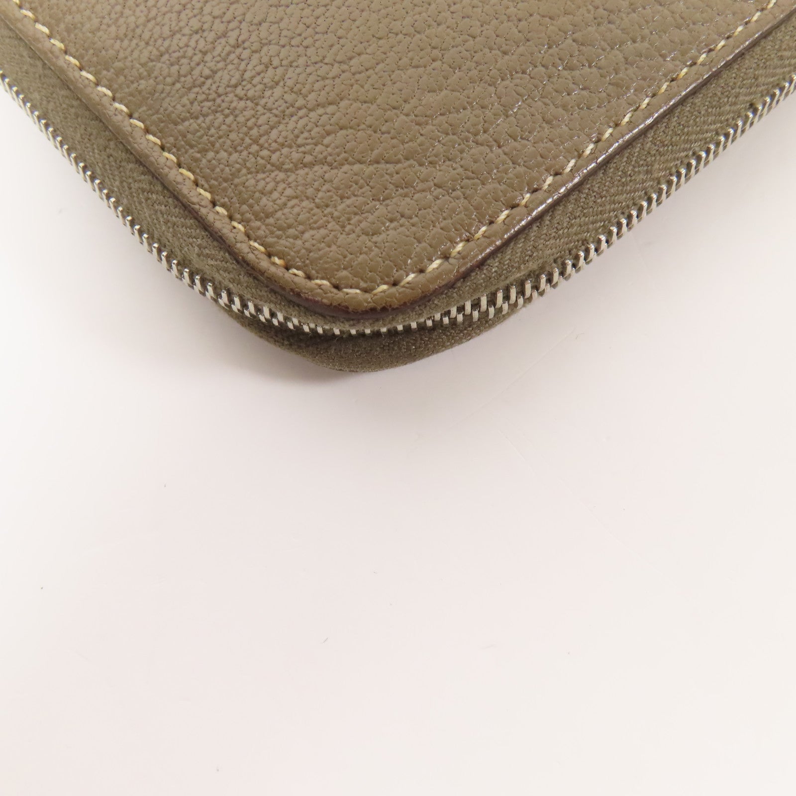 HERMES Chevre皮革Azap Wallet銀扣長錢包Etoupe