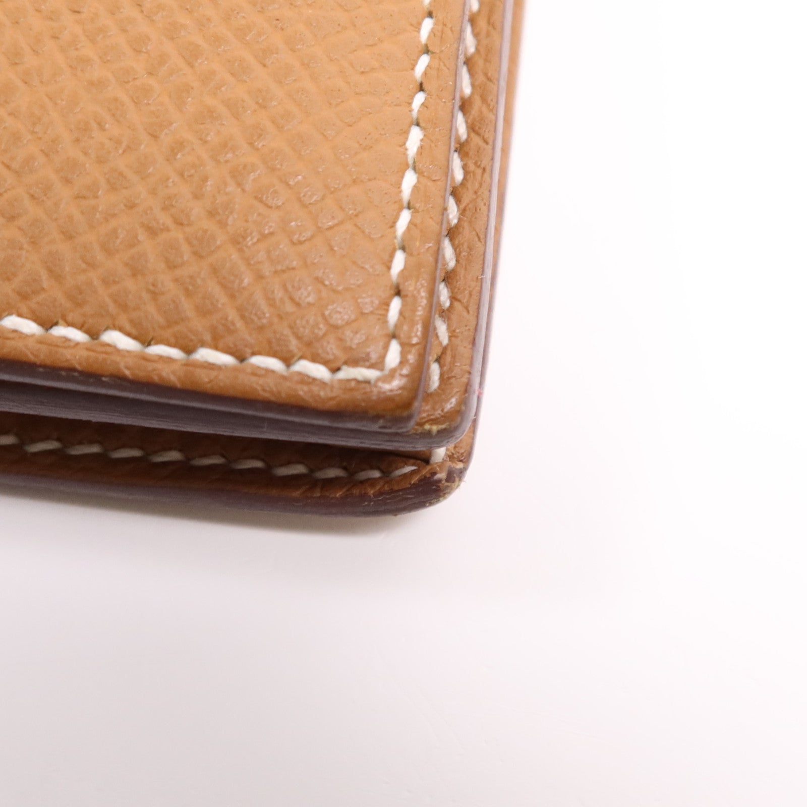 HERMES 【激減優惠】Epsom皮革Bearn W Snap Wallet金扣長錢包Gold