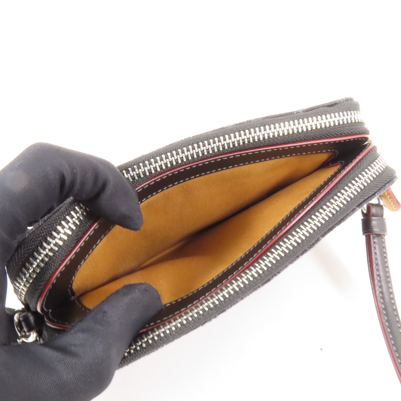 COACH 帆布Shoulder Bag銀扣肩背袋