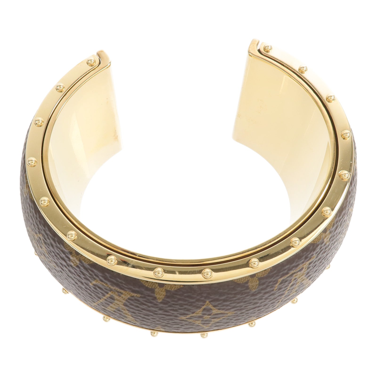 LOUIS VUITTON Monogram/金屬Wild LV Cuff M手鐲