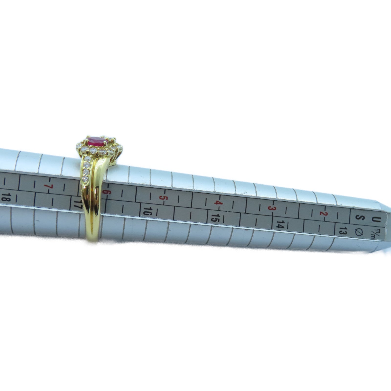 JEWELRY 【激減優惠】18K黃金Ruby Ring 0.36ct紅寶石/0.70ct鑽石戒指US#6