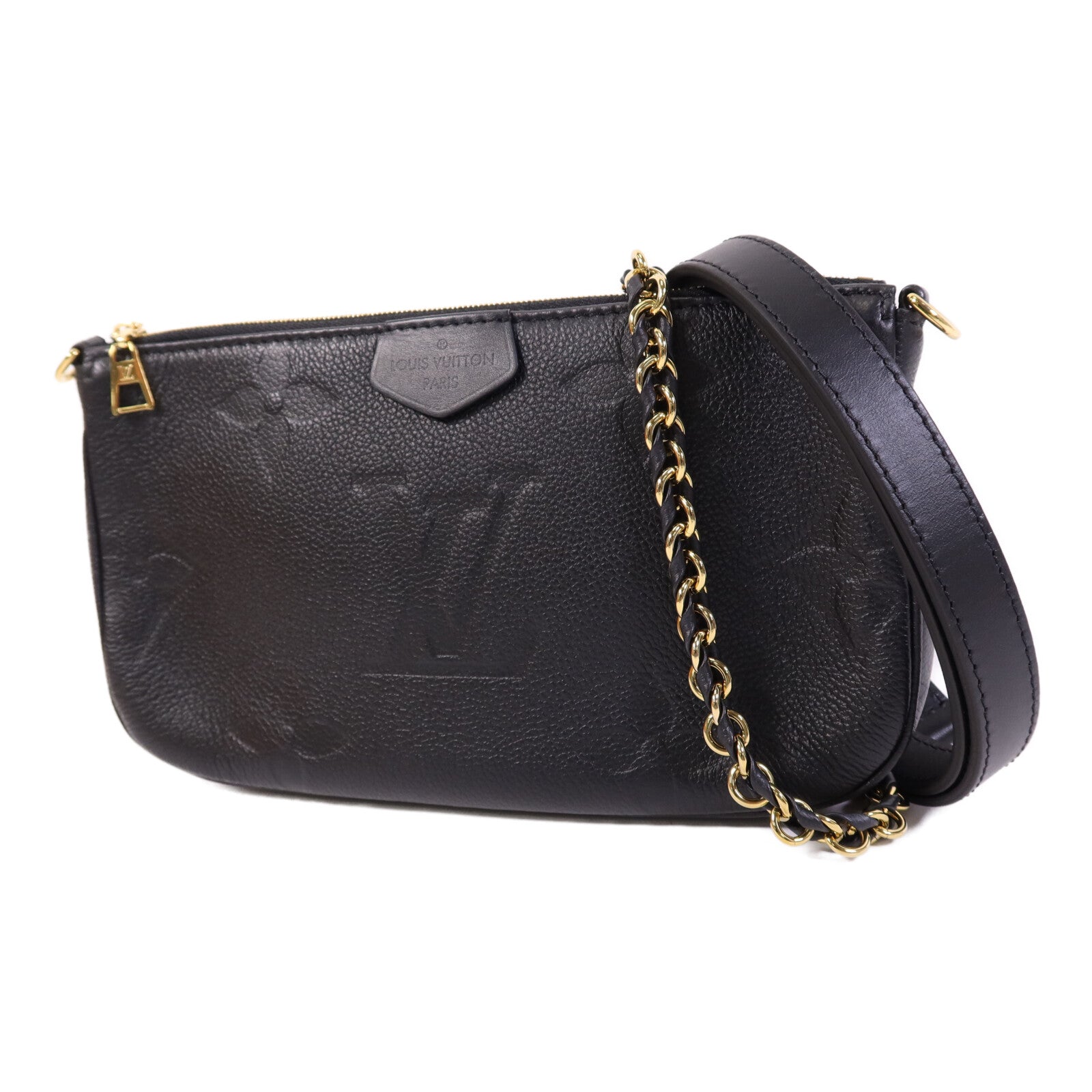 LOUIS VUITTON Monogram Empreinte Multi Pochette Accessoires金扣手挽肩背兩用袋