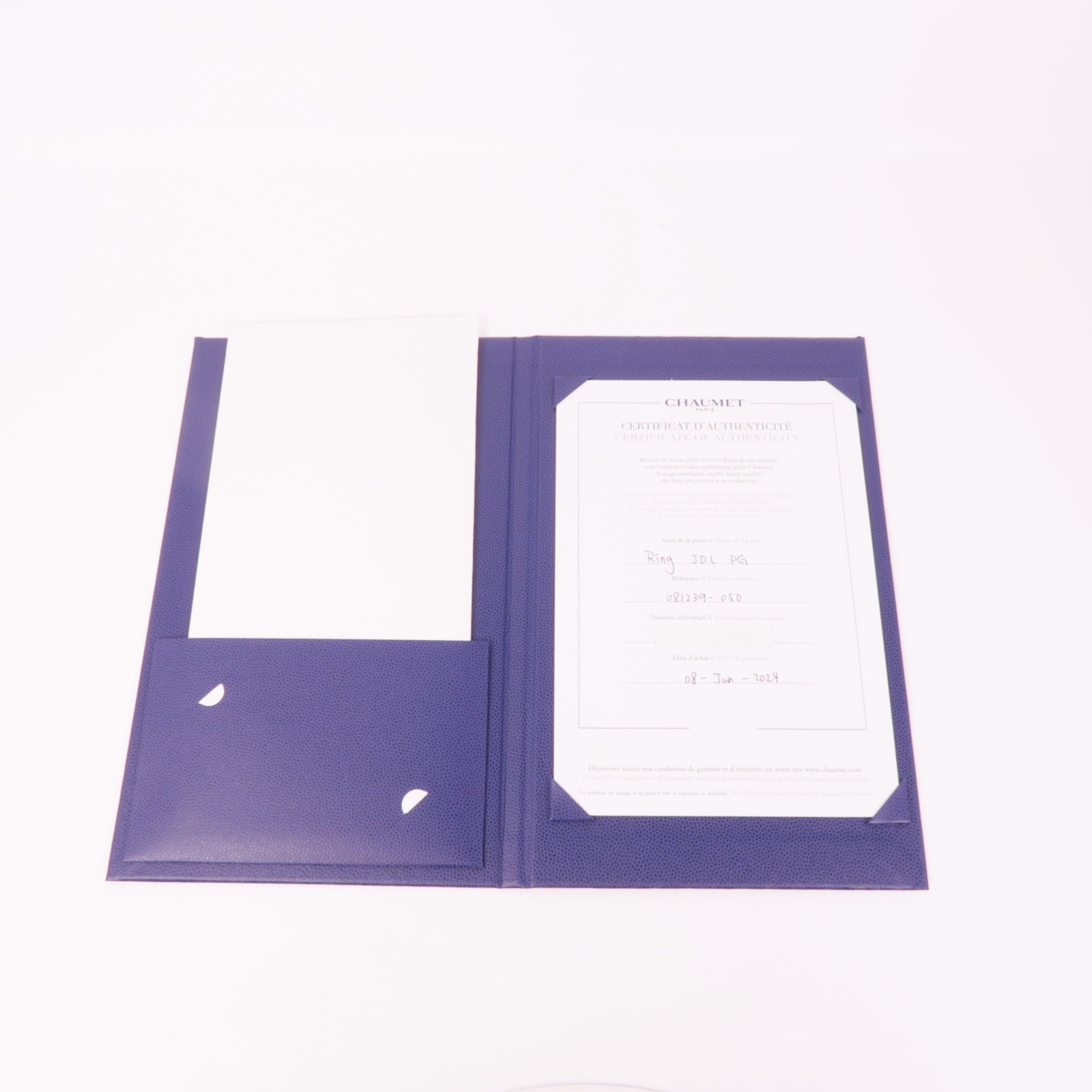 Chaumet 18K玫瑰金Diamond Ring鑽石戒指Chaumet#50/US#5