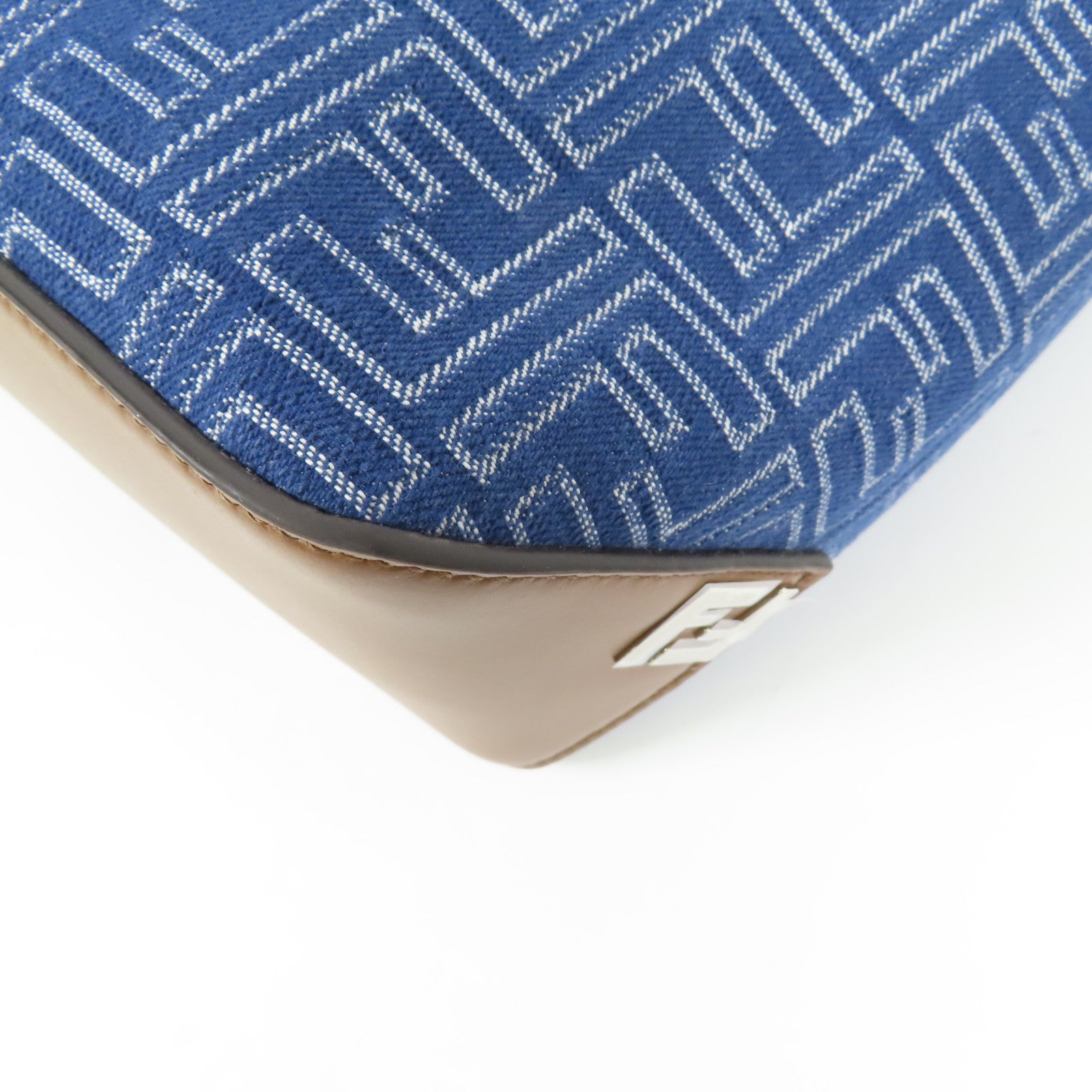 FENDI SHW FF Shopping Bag Small Handbag 7VA658 AUGO F1SCG Denim Leather