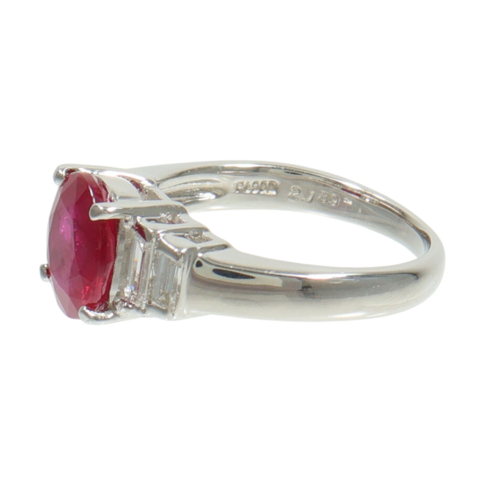 JEWELRY PT900鉑金Ruby Diamond Ring紅寶石/鑽石戒指