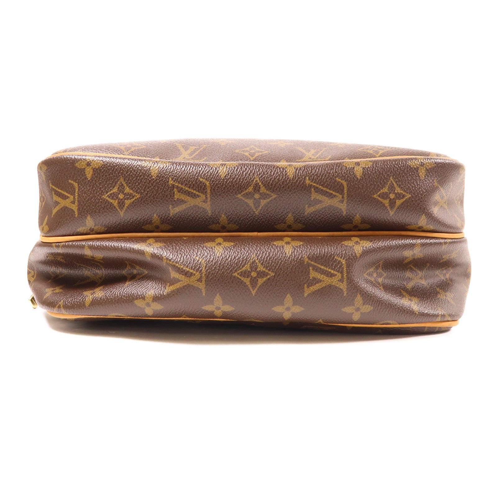 LOUIS VUITTON Monogram Reporter PM金扣肩背袋棕色