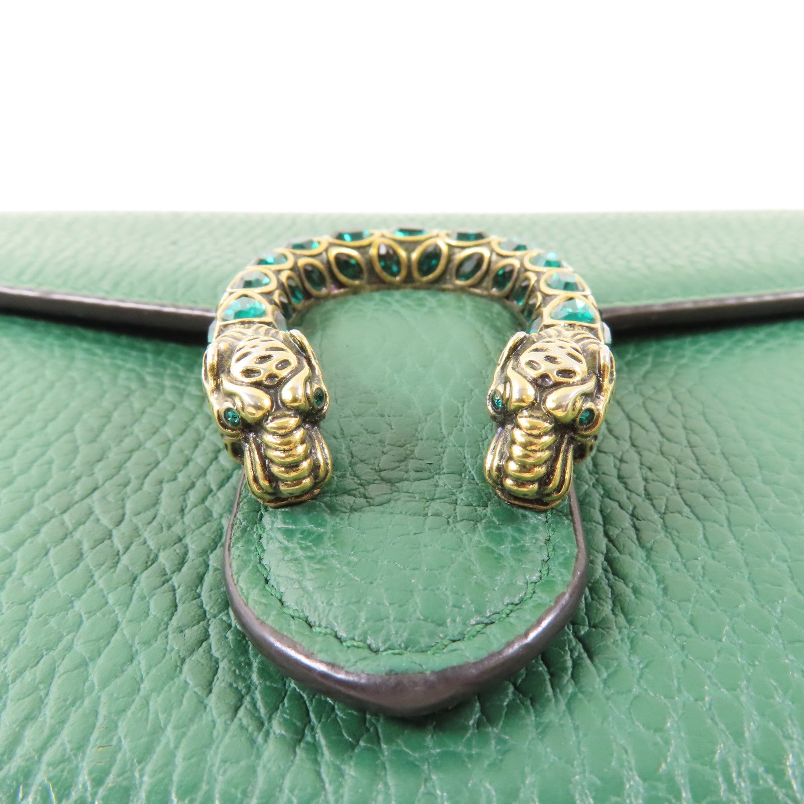 GUCCI GG Dionysus Chain Wallet Chain Shoulder Bag 401231 Calfskin Leather Green