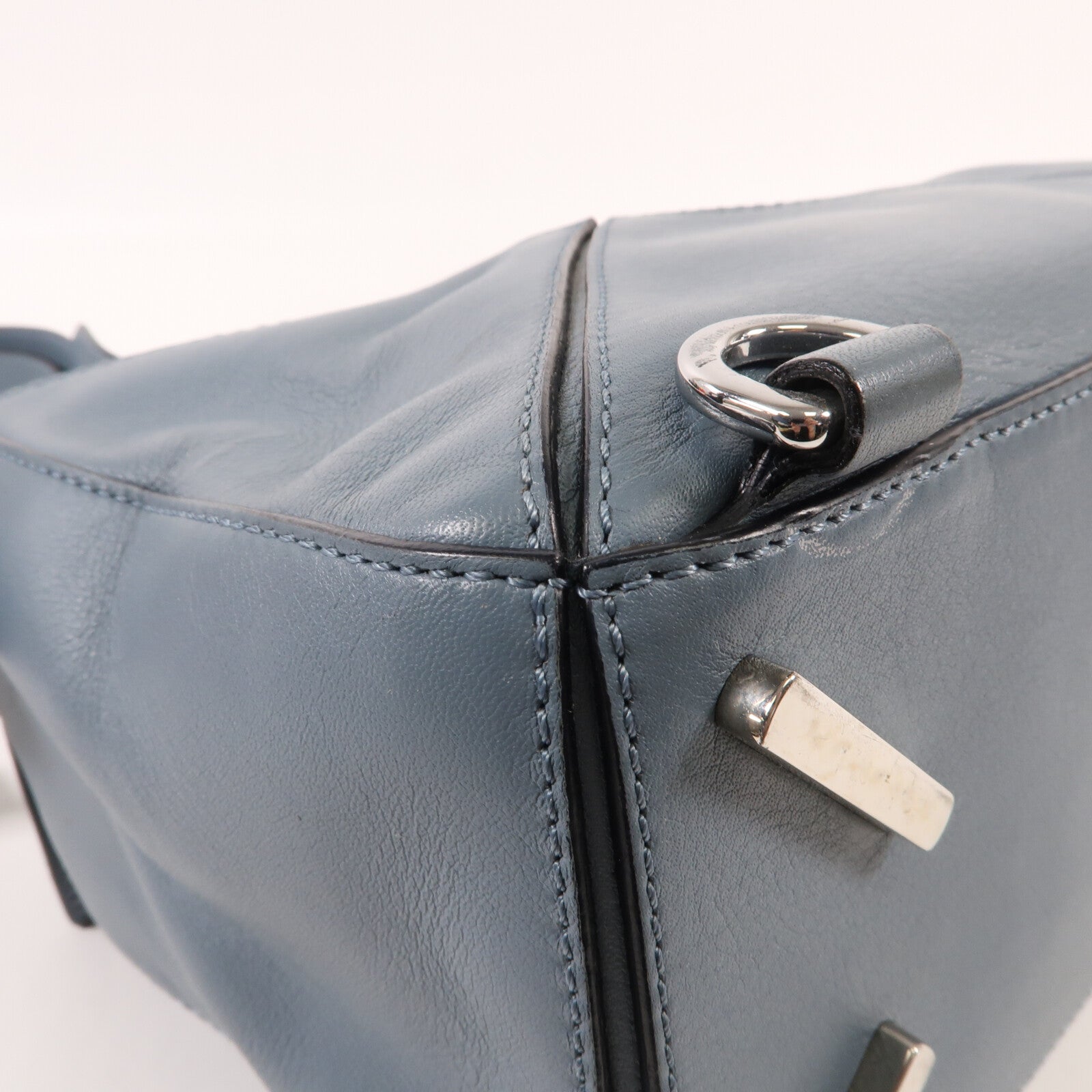 LOEWE 牛皮皮革Puzzle Small銀扣手挽肩背兩用袋