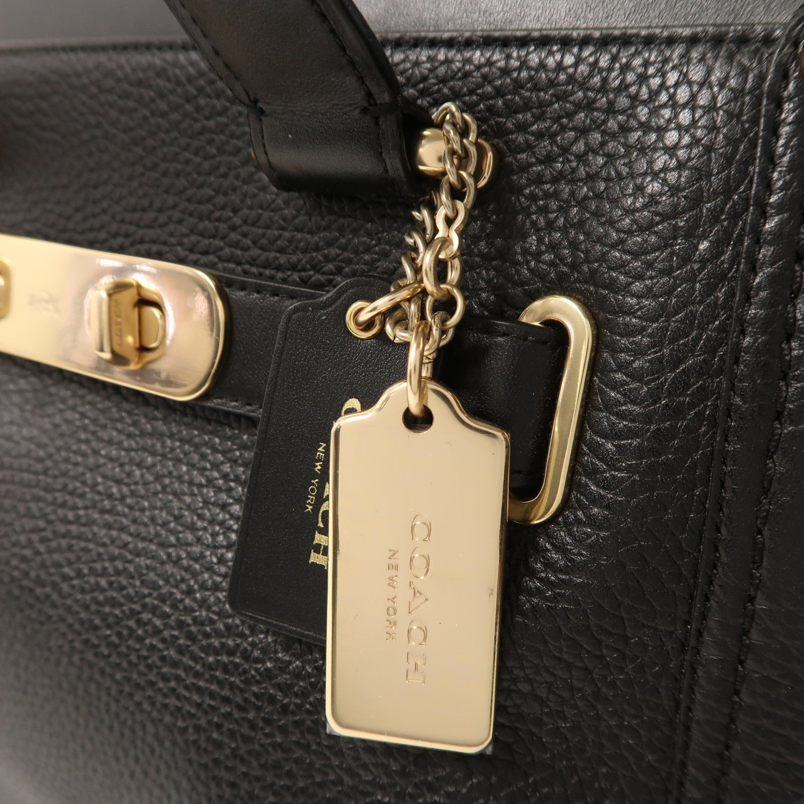 COACH 牛皮皮革Swagger金扣手挽肩背兩用袋