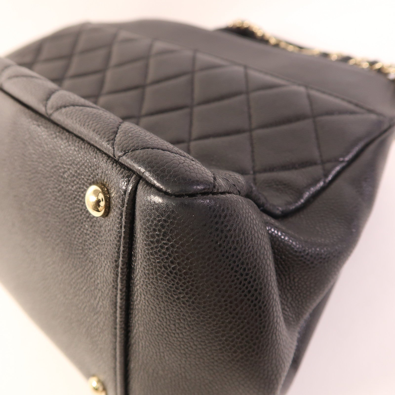 CHANEL 牛皮皮革2 Way Shoulder金扣鏈帶手挽肩背兩用袋