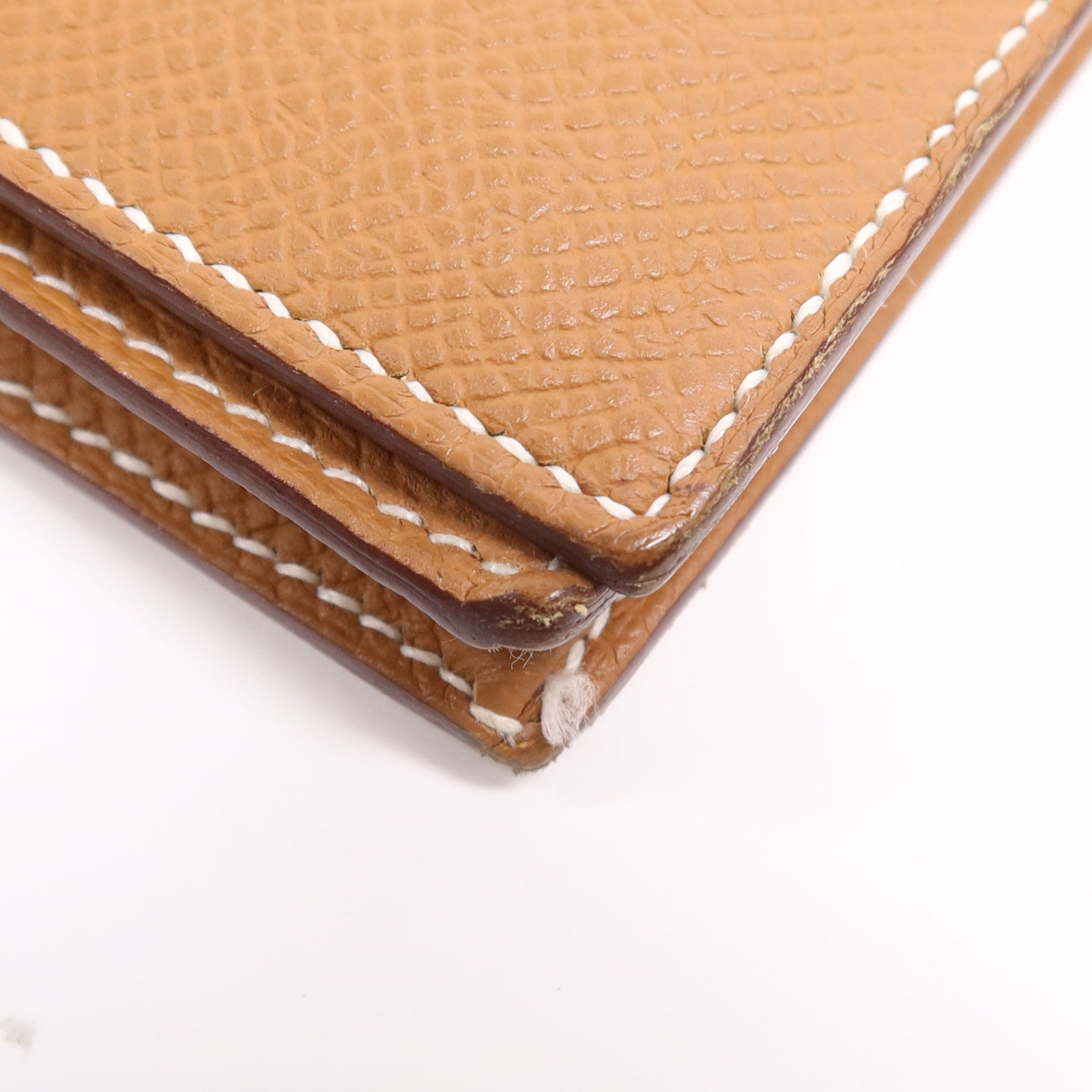 HERMES 【激減優惠】Epsom皮革Bearn W Snap Wallet金扣長錢包Gold