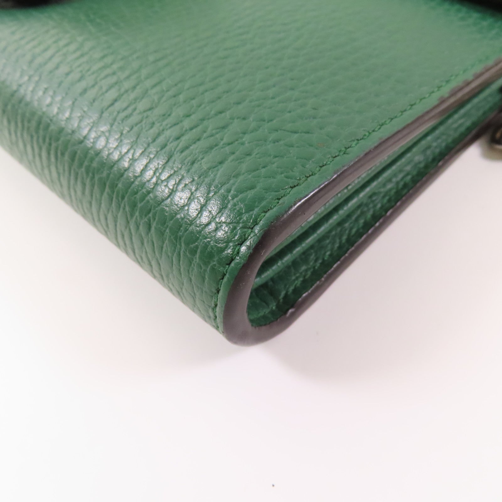 GUCCI GG Dionysus Chain Wallet Chain Shoulder Bag 401231 Calfskin Leather Green