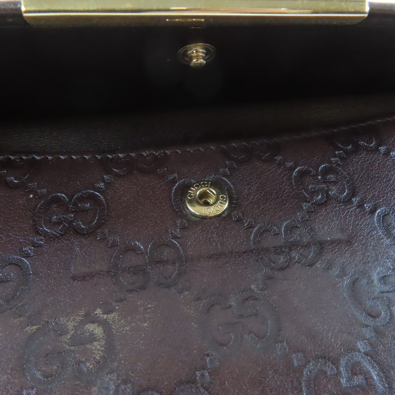 GUCCI 牛皮皮革Long Wallet銀扣長錢包啡色