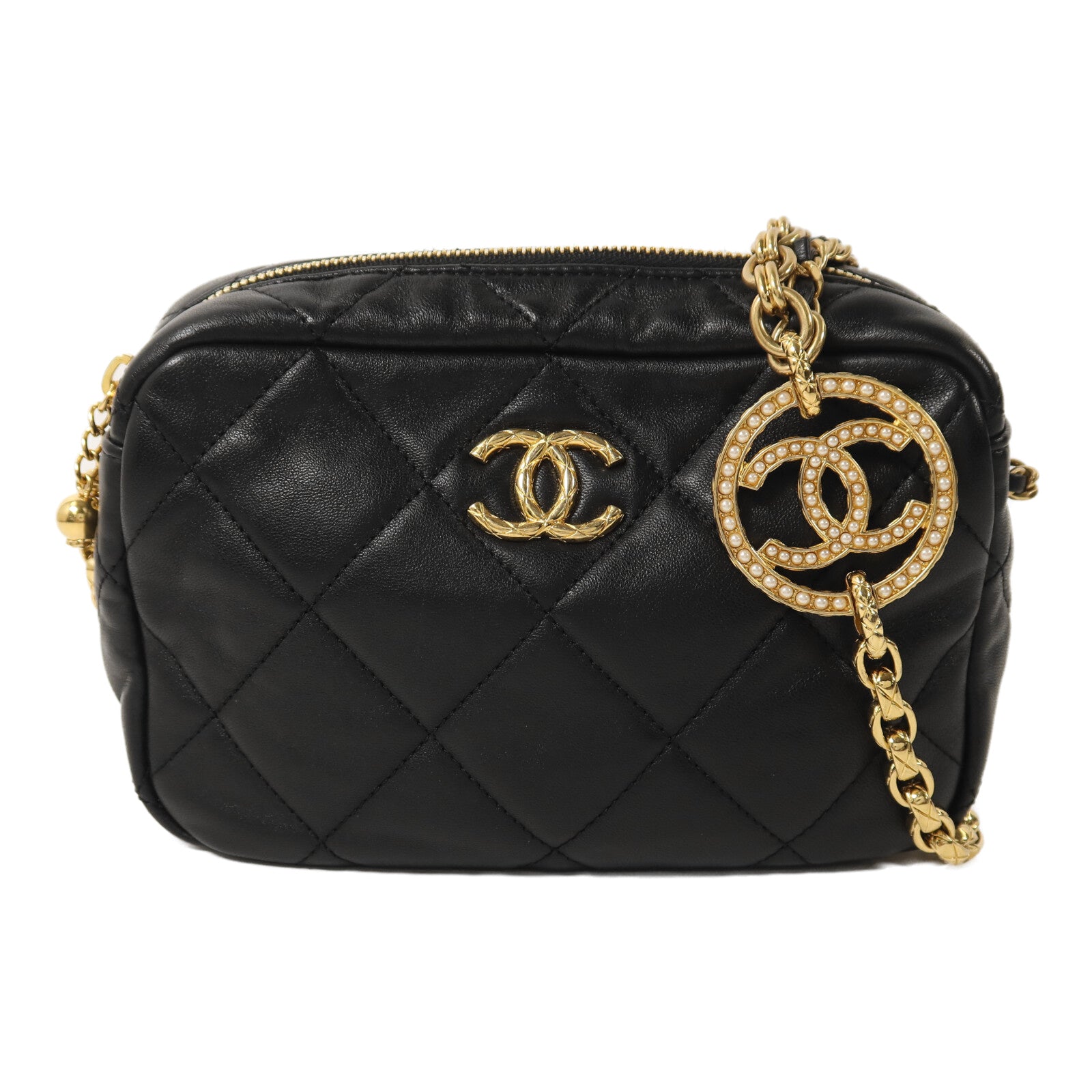 CHANEL 牛皮皮革Chain Shoulder鏈帶肩背袋