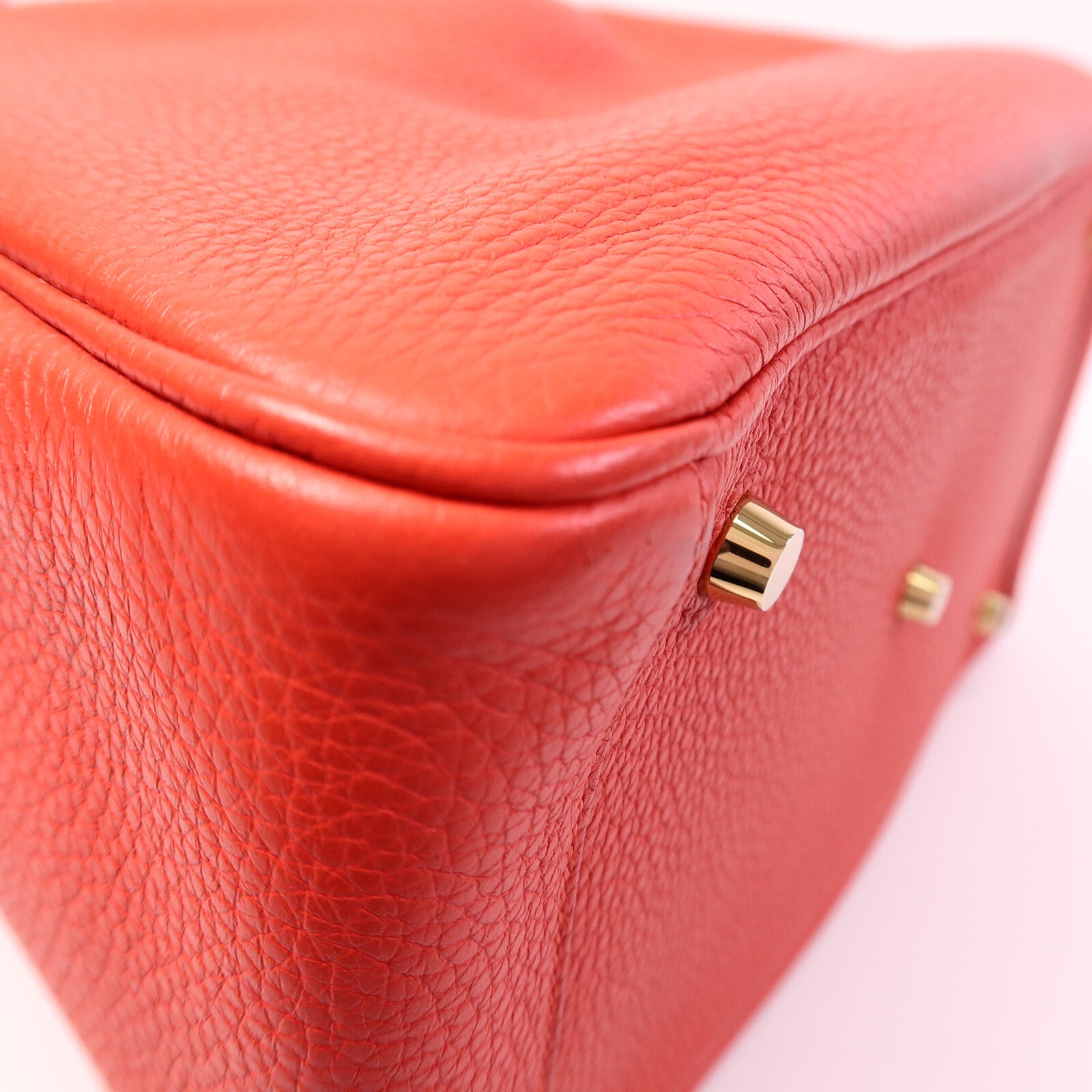 HERMES Clemence皮革Lindy 30肩背袋Rouge Tomate
