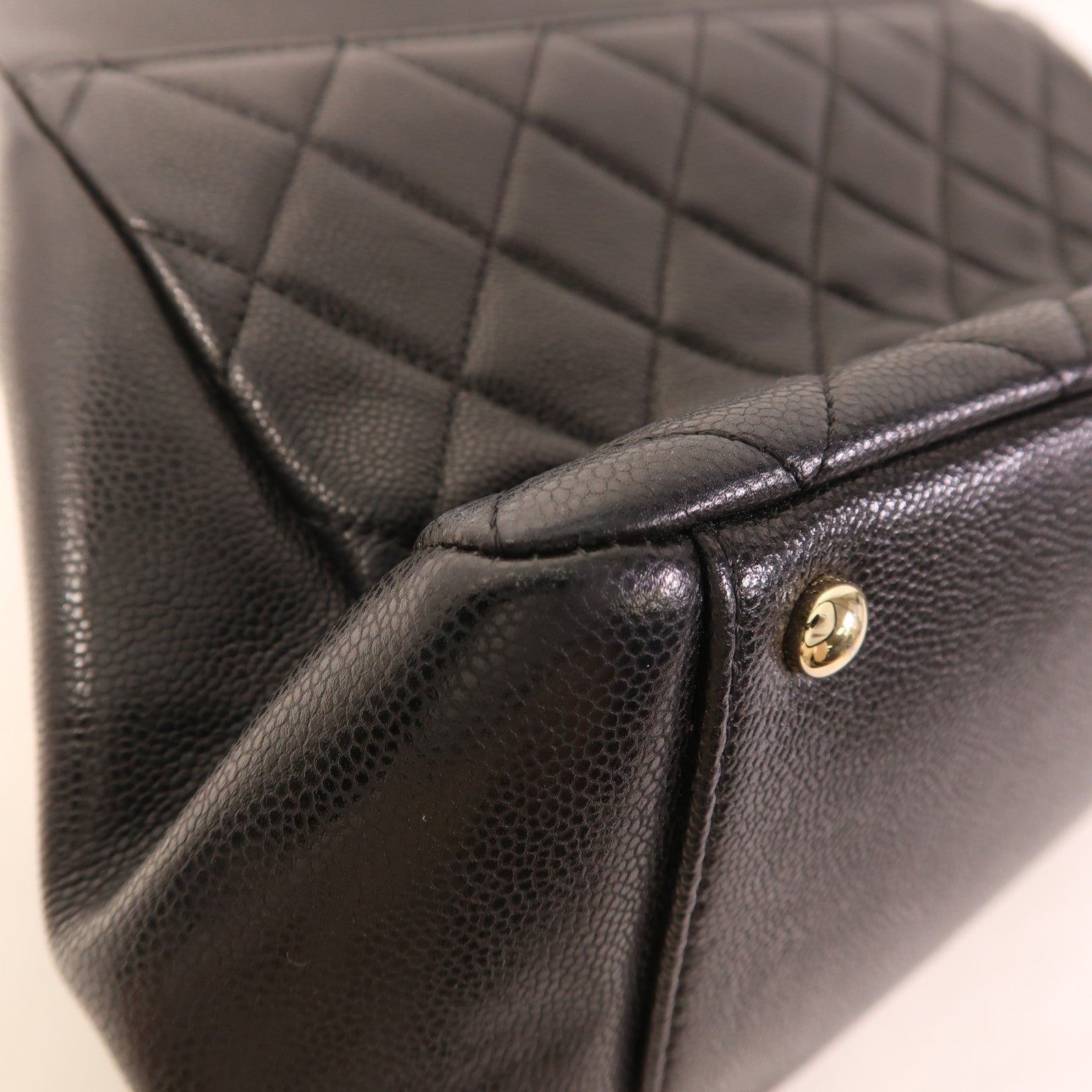 CHANEL 牛皮皮革2 Way Shoulder金扣鏈帶手挽肩背兩用袋