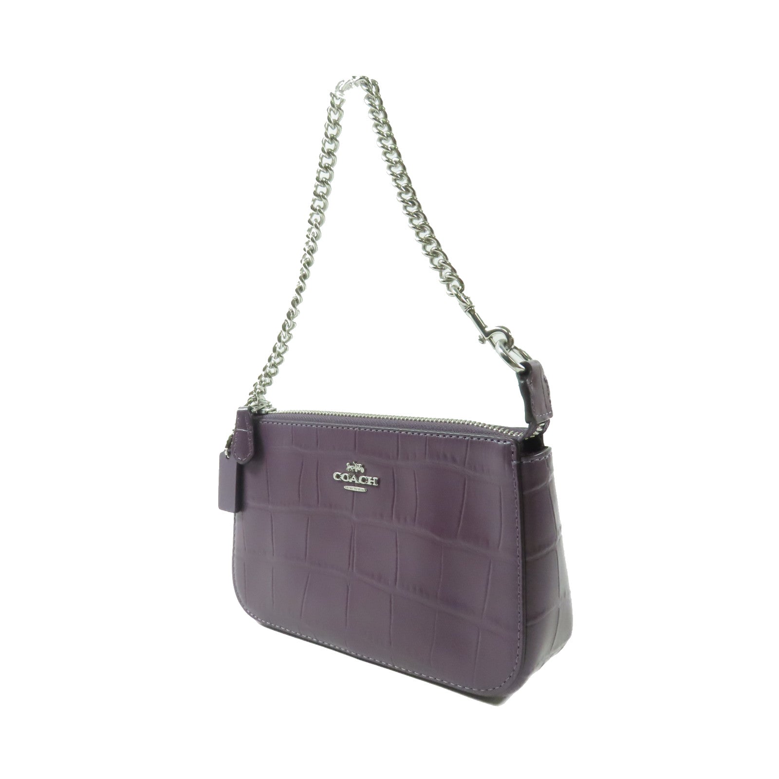 COACH 牛皮皮革Nolita 19銀扣鏈帶手挽袋