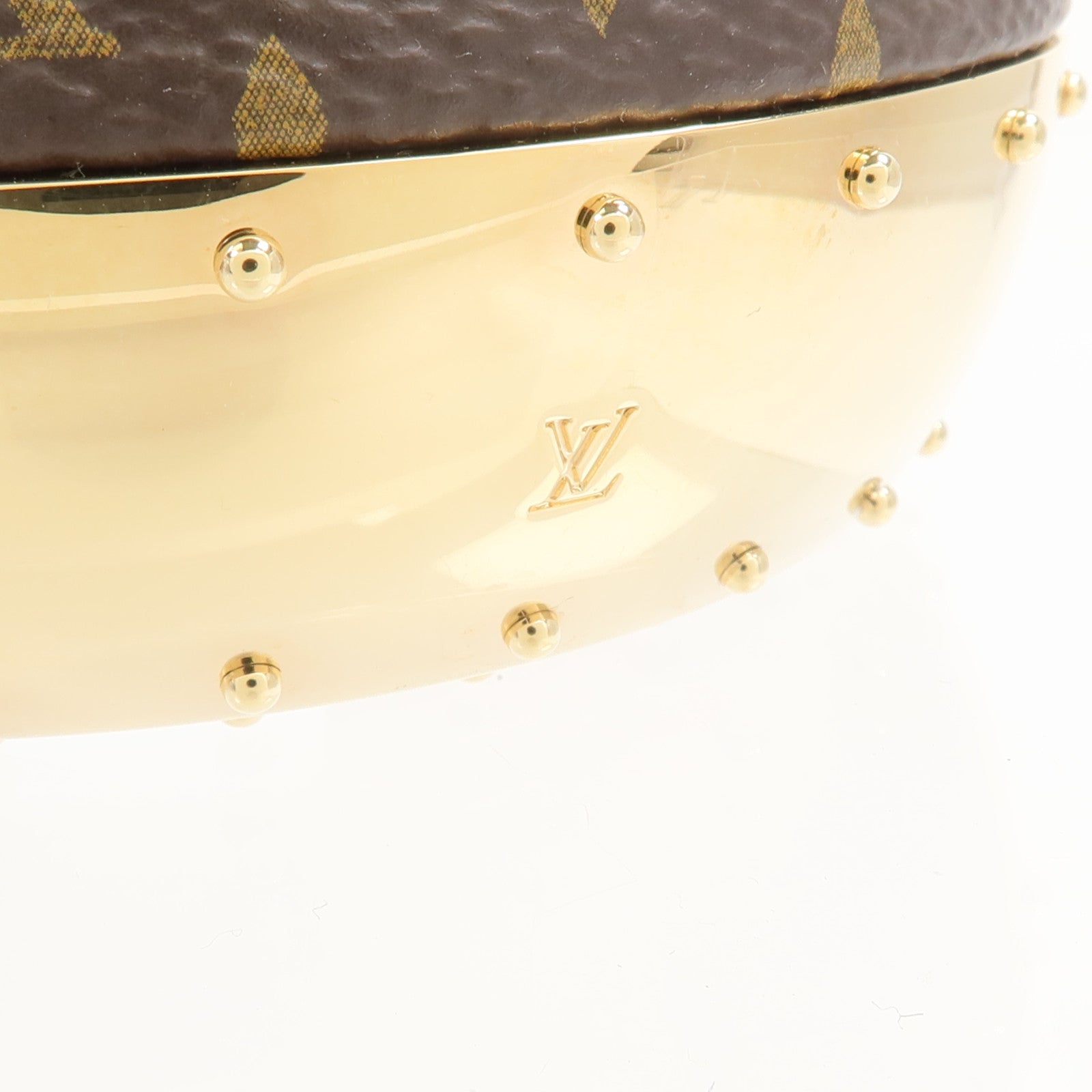 LOUIS VUITTON Monogram/金屬Wild LV Cuff M手鐲