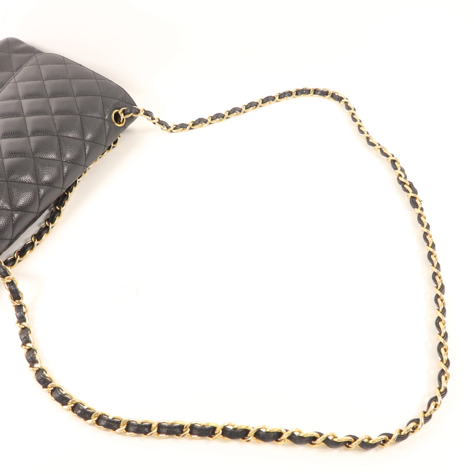CHANEL 牛皮皮革Large Classic金扣鏈帶肩背袋