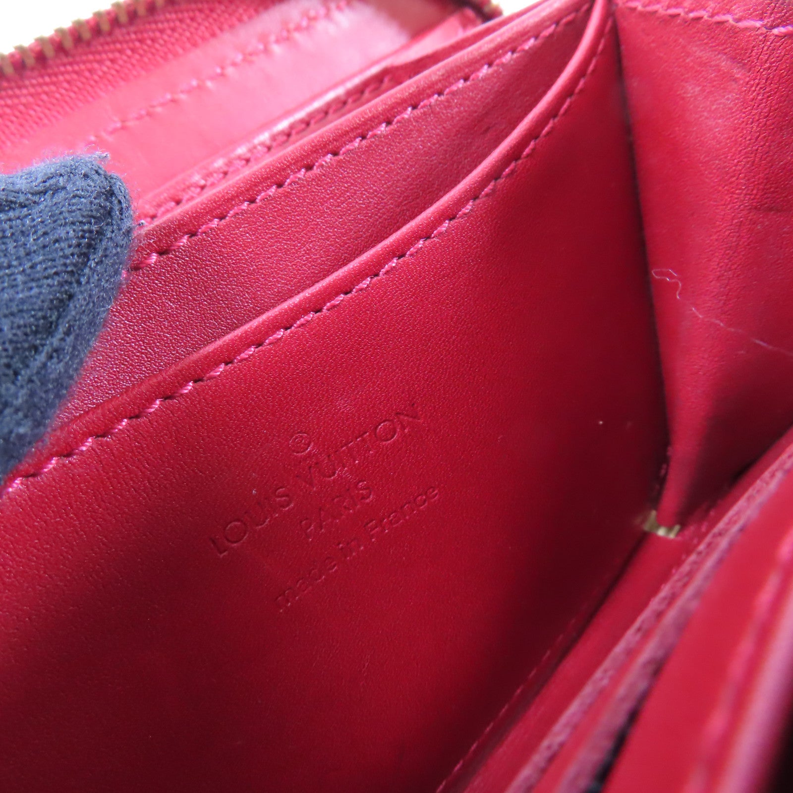 LOUIS VUITTON 【激減優惠】Monogram Vernis Zippy Coin Purse金扣拉鏈零錢包紅色