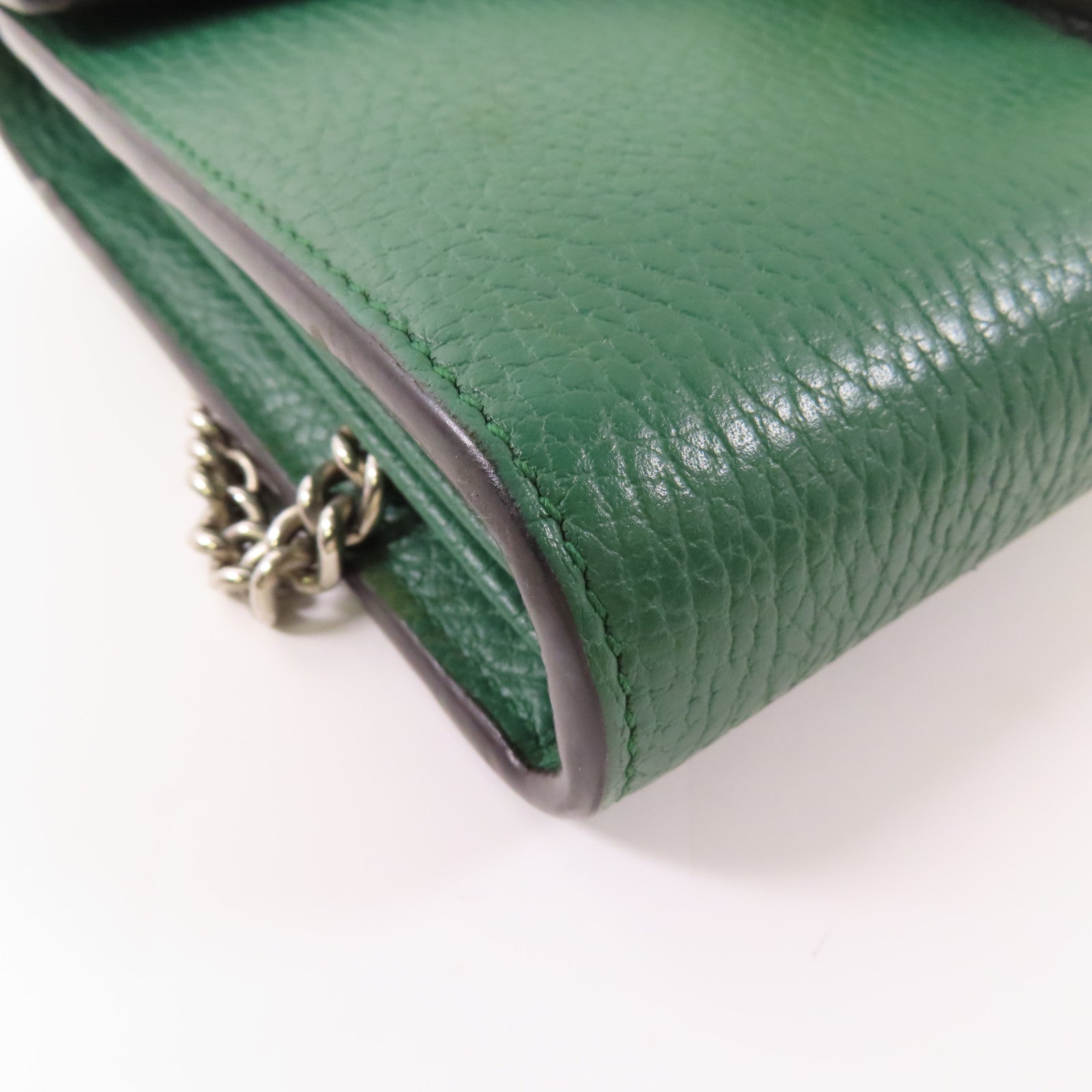 GUCCI GG Dionysus Chain Wallet Chain Shoulder Bag 401231 Calfskin Leather Green
