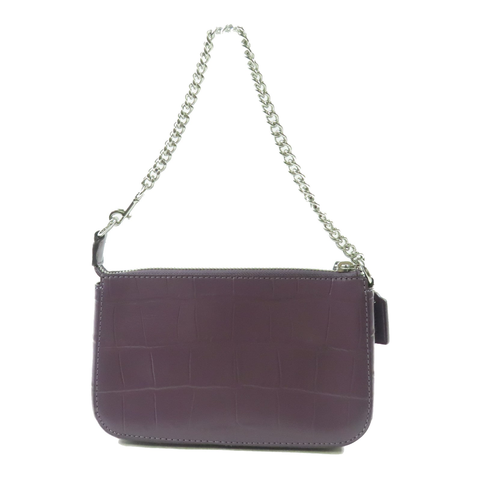 COACH 牛皮皮革Nolita 19銀扣鏈帶手挽袋