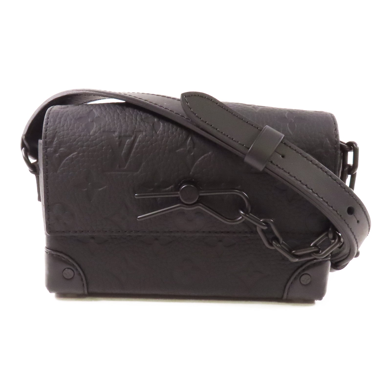 LOUIS VUITTON Monogram Taurillon Steamer Wearable Wallet黑扣肩背袋