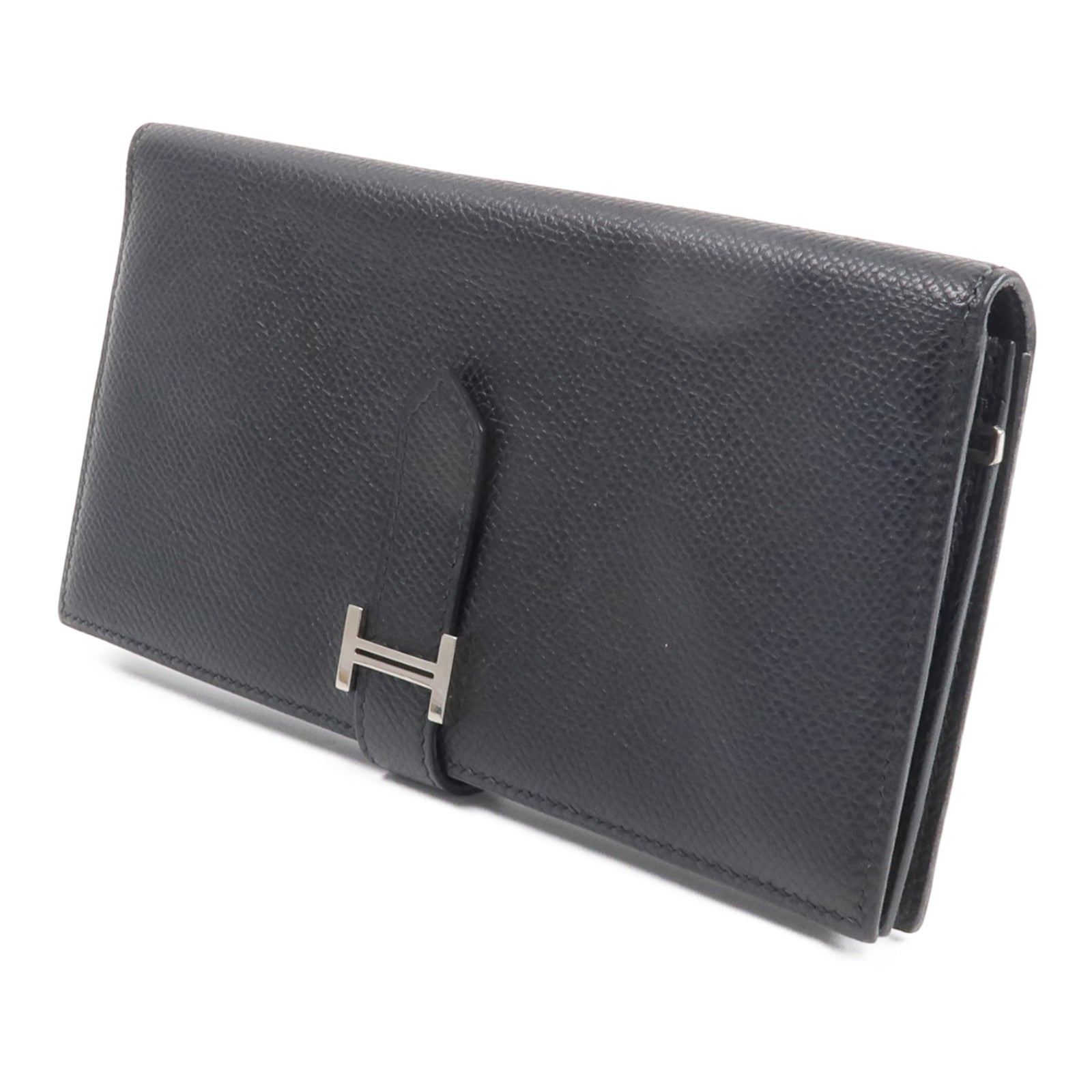 HERMES Epsom皮革Bearn Long Wallet長錢包Noir