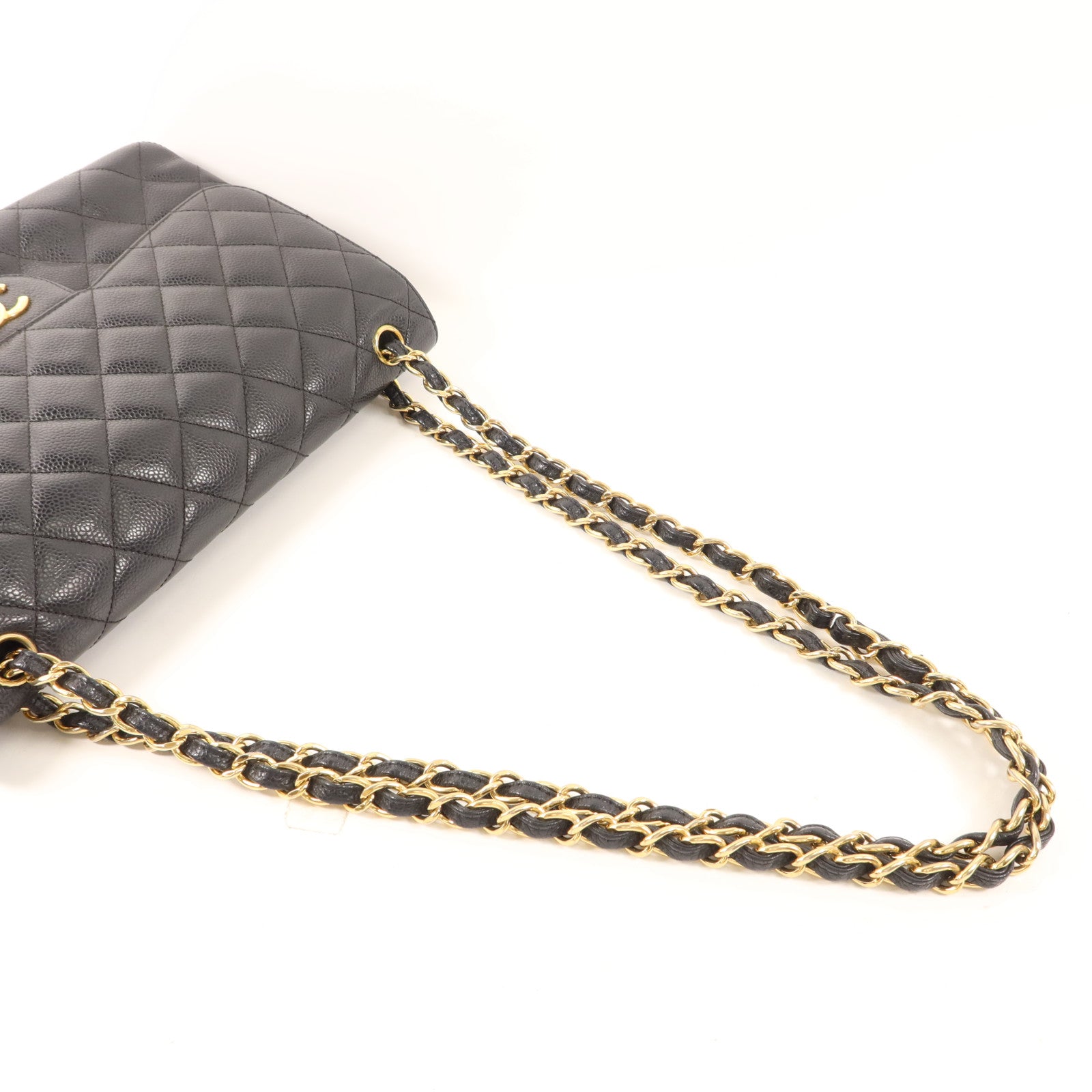 CHANEL 牛皮皮革Large Classic金扣鏈帶肩背袋