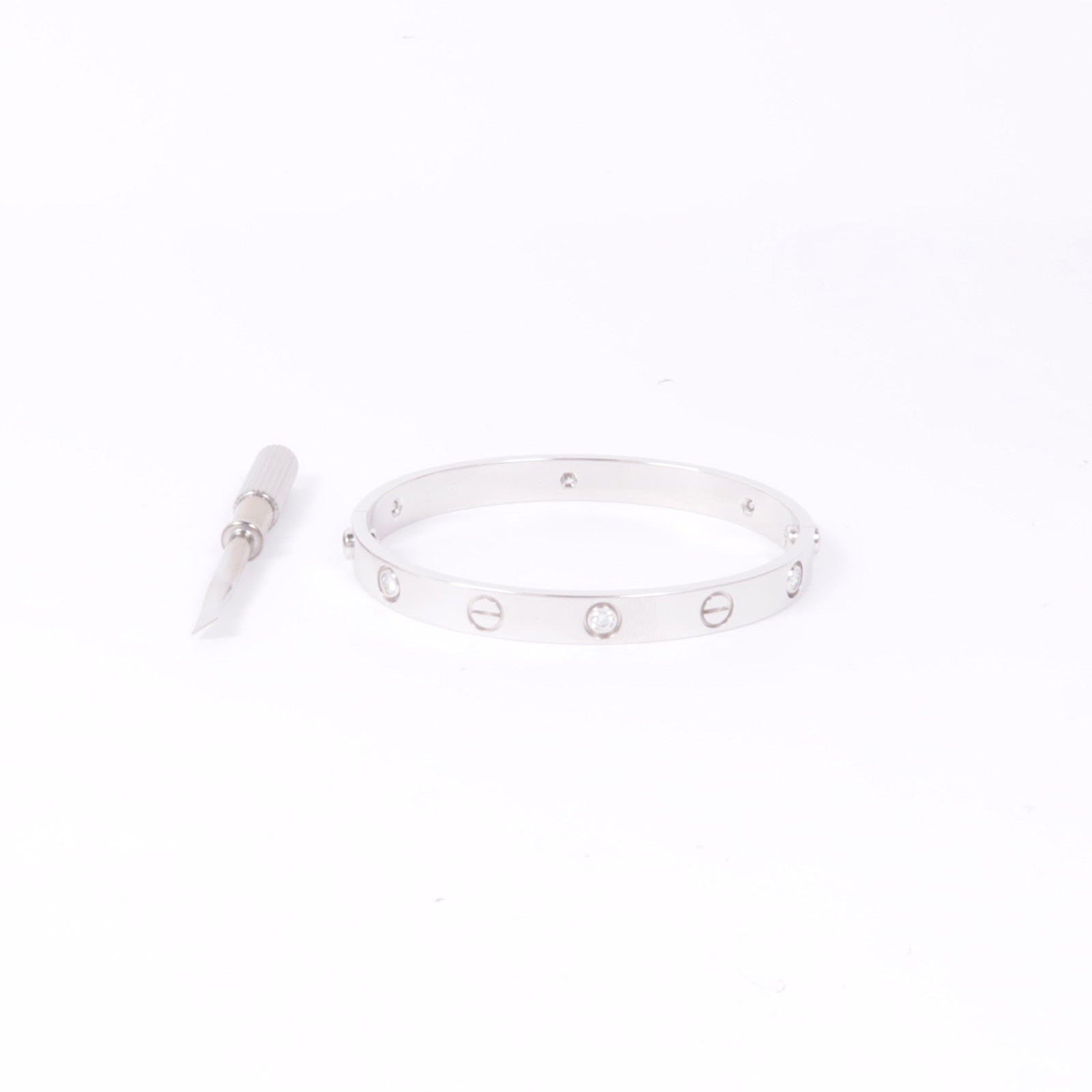 CARTIER 18K白金Love Bracelet 6P Diamond鑽石手鐲Cartier#16