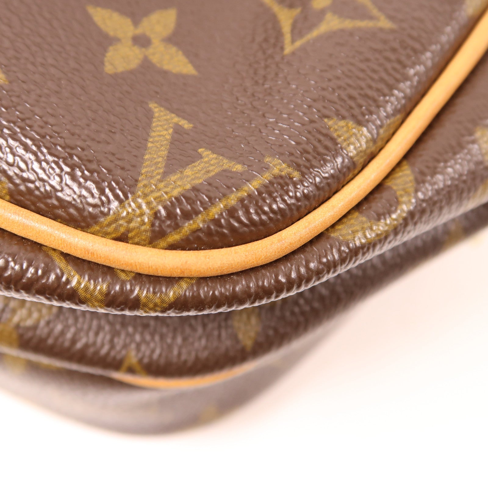 LOUIS VUITTON Monogram Reporter PM金扣肩背袋棕色