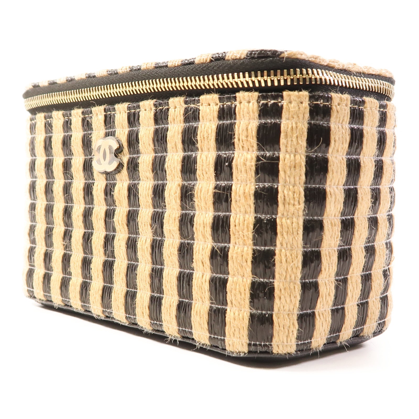 CHANEL 酒椰Vanity Case金扣鏈帶肩背袋