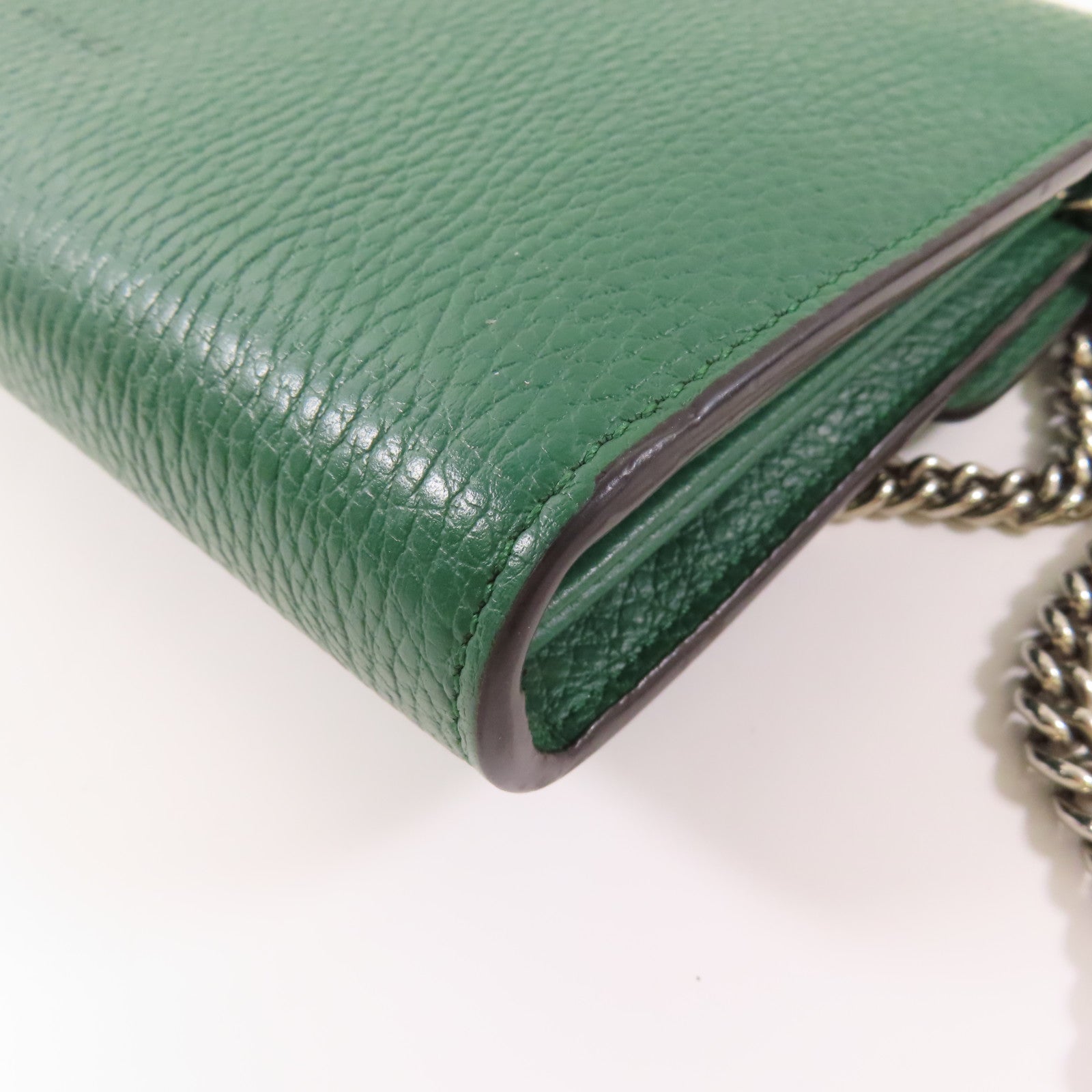 GUCCI GG Dionysus Chain Wallet Chain Shoulder Bag 401231 Calfskin Leather Green