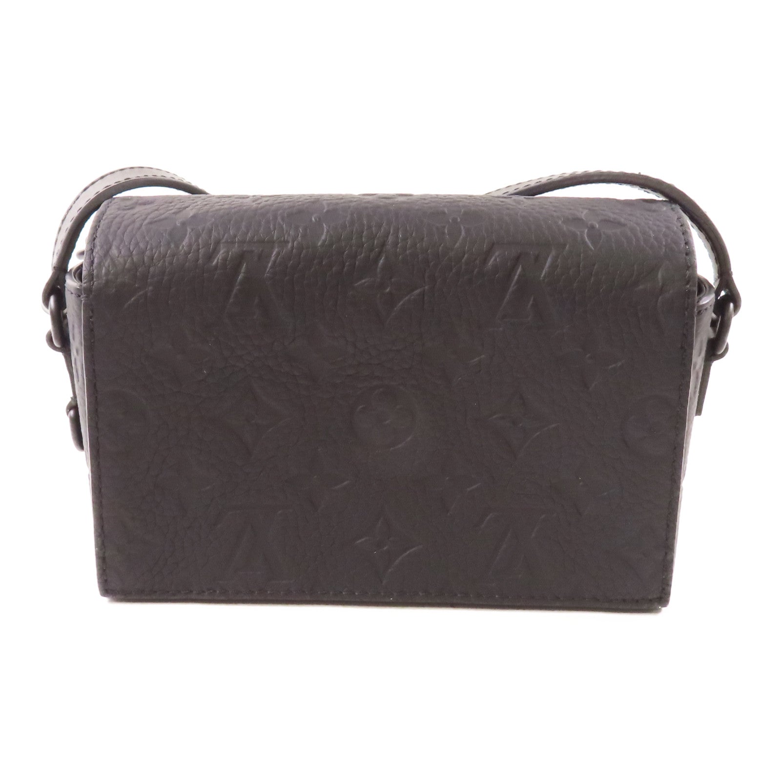 LOUIS VUITTON Monogram Taurillon Steamer Wearable Wallet黑扣肩背袋