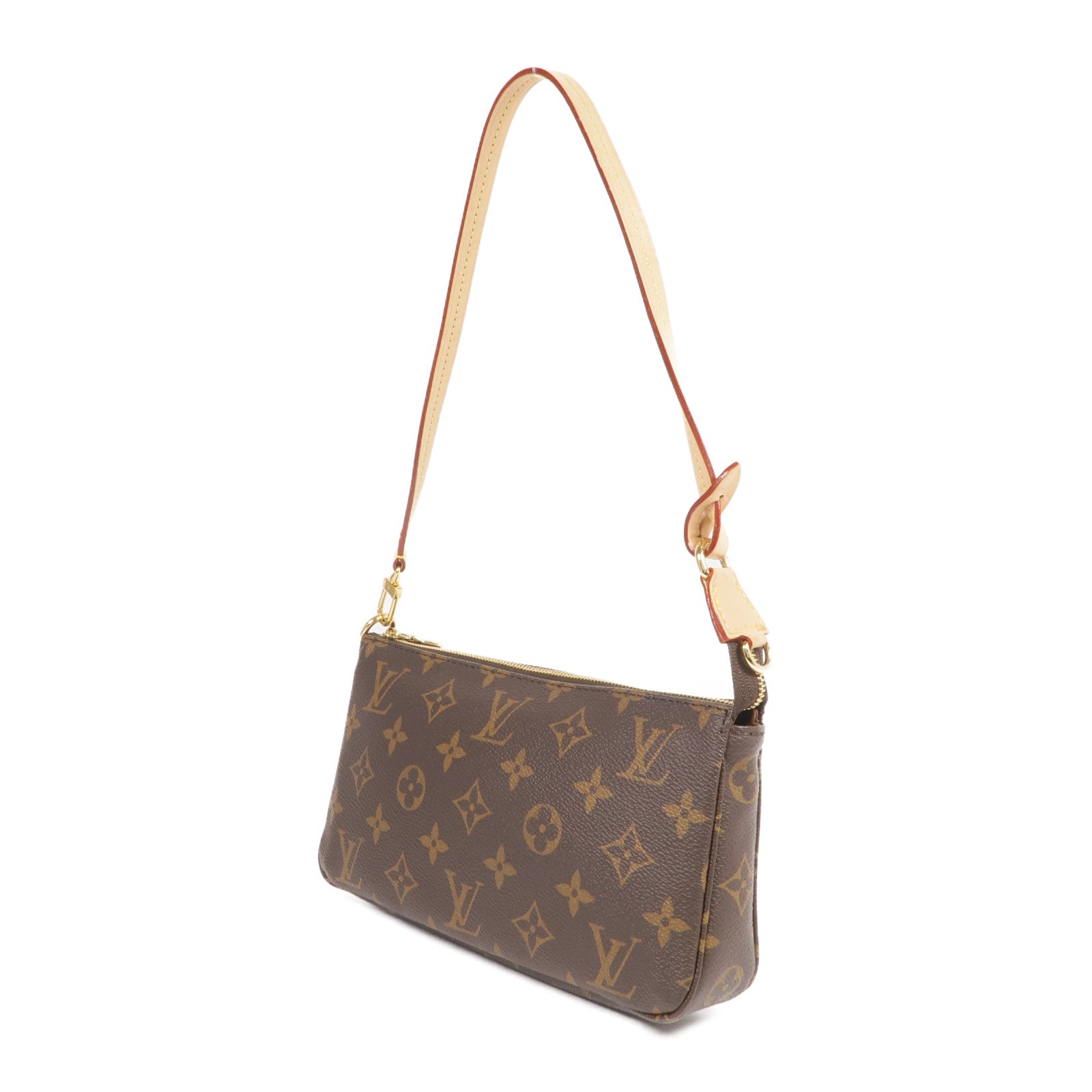 LOUIS VUITTON Monogram Pochette Accessoires金扣手挽肩背兩用袋