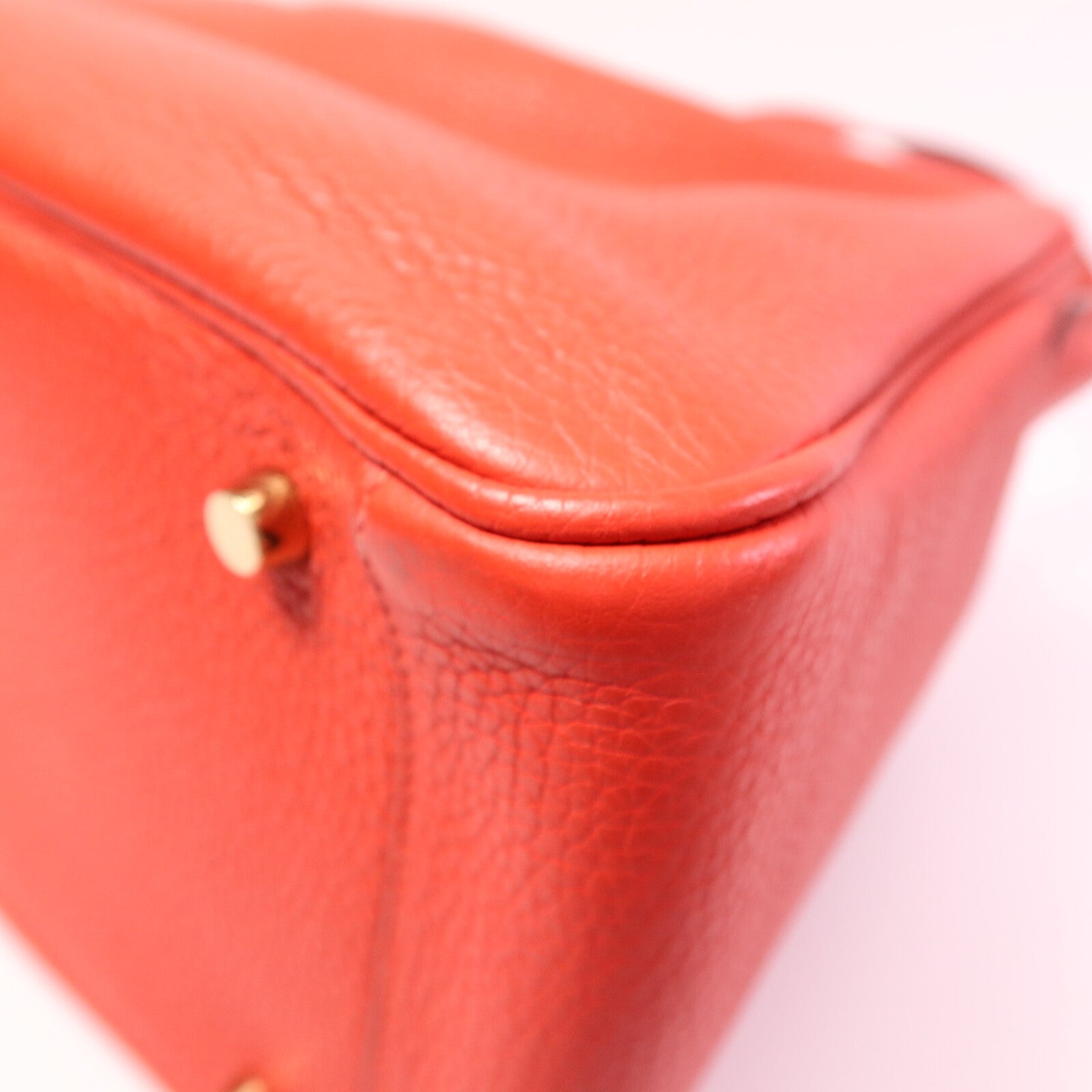HERMES Clemence皮革Lindy 30肩背袋Rouge Tomate