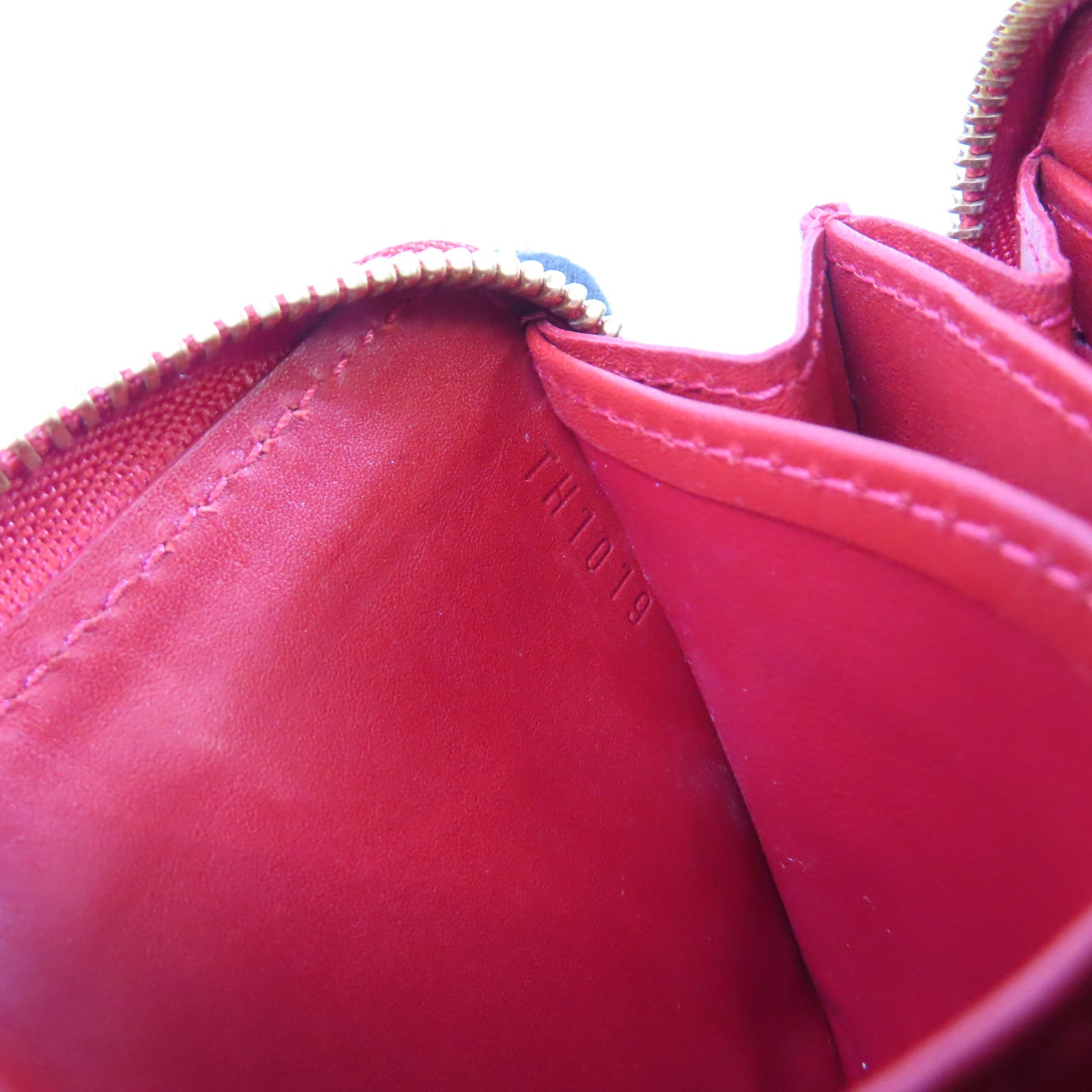 LOUIS VUITTON Monogram Vernis Zippy Coin Purse金扣拉鏈零錢包紅色